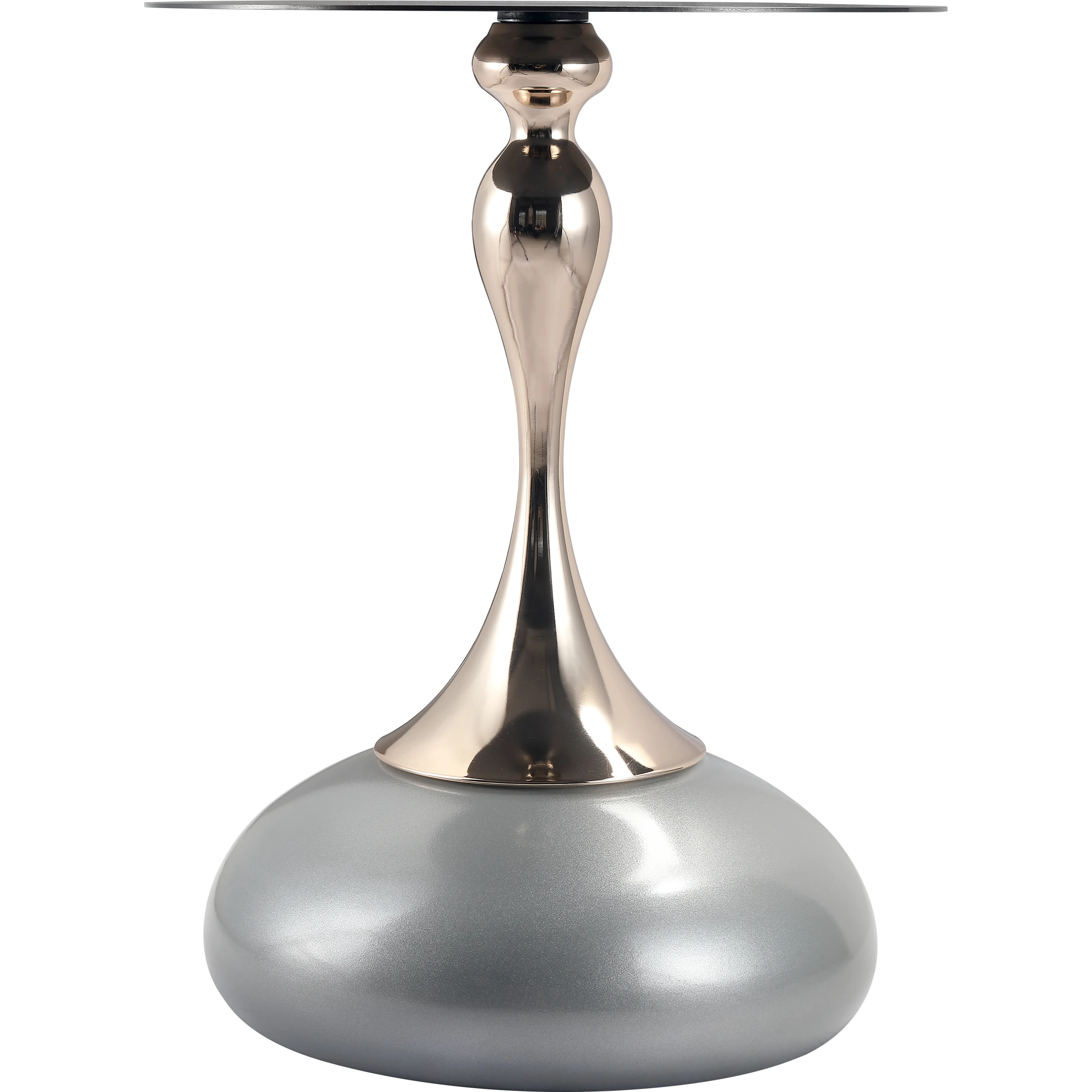 Savoy Collection Modern End Table In Silver