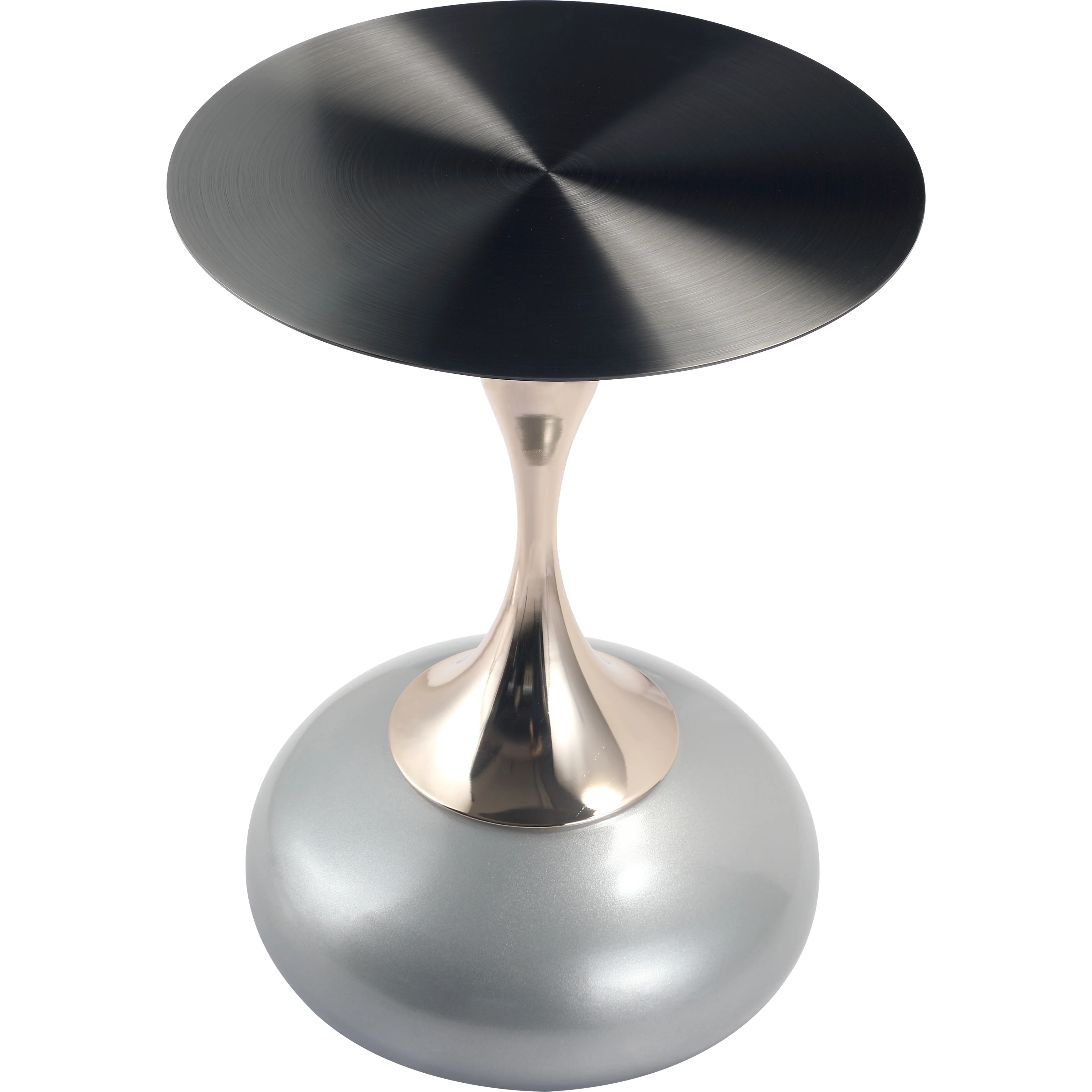 Savoy Collection Modern End Table In Silver