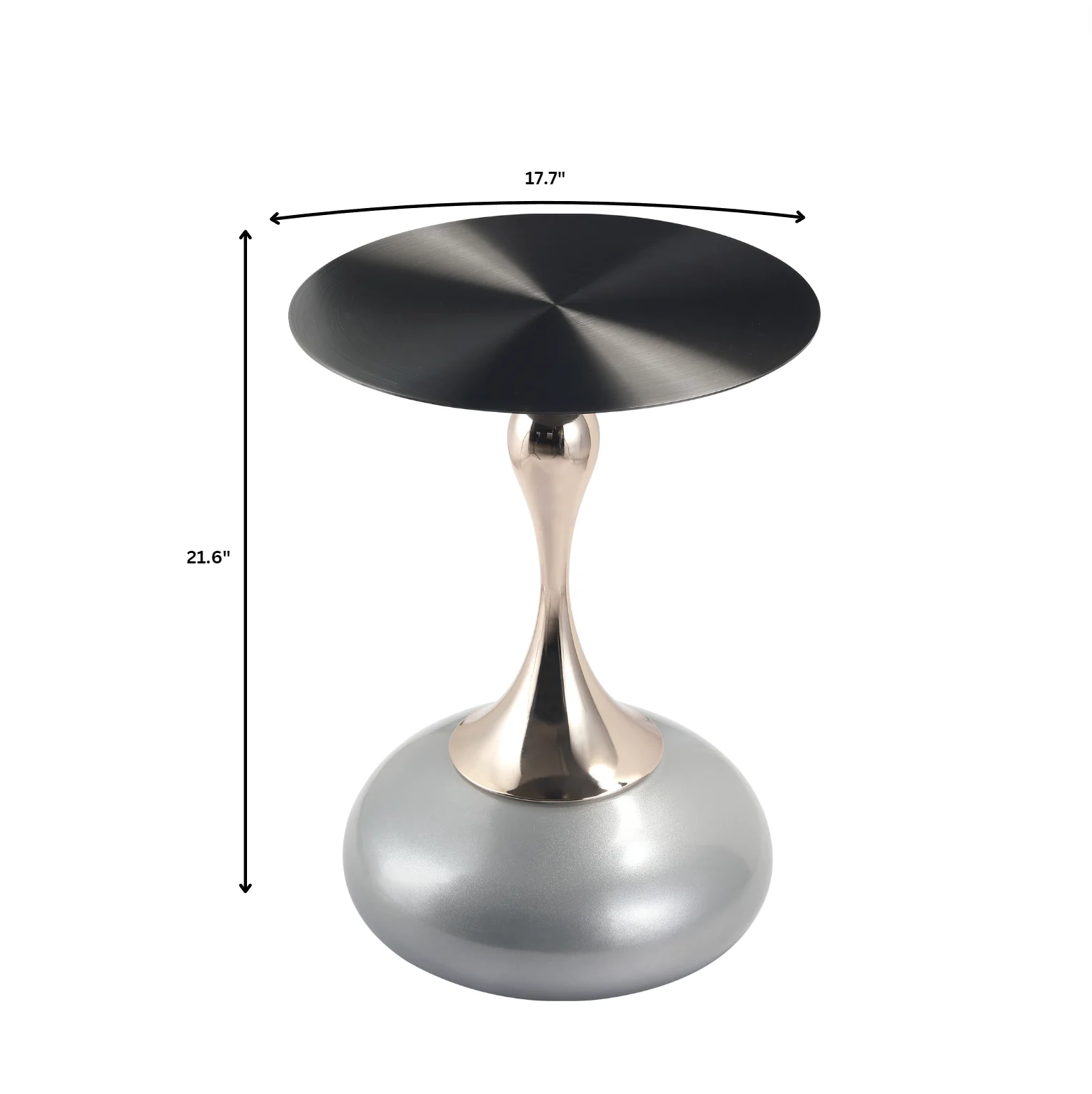 Savoy Collection Modern End Table In Silver
