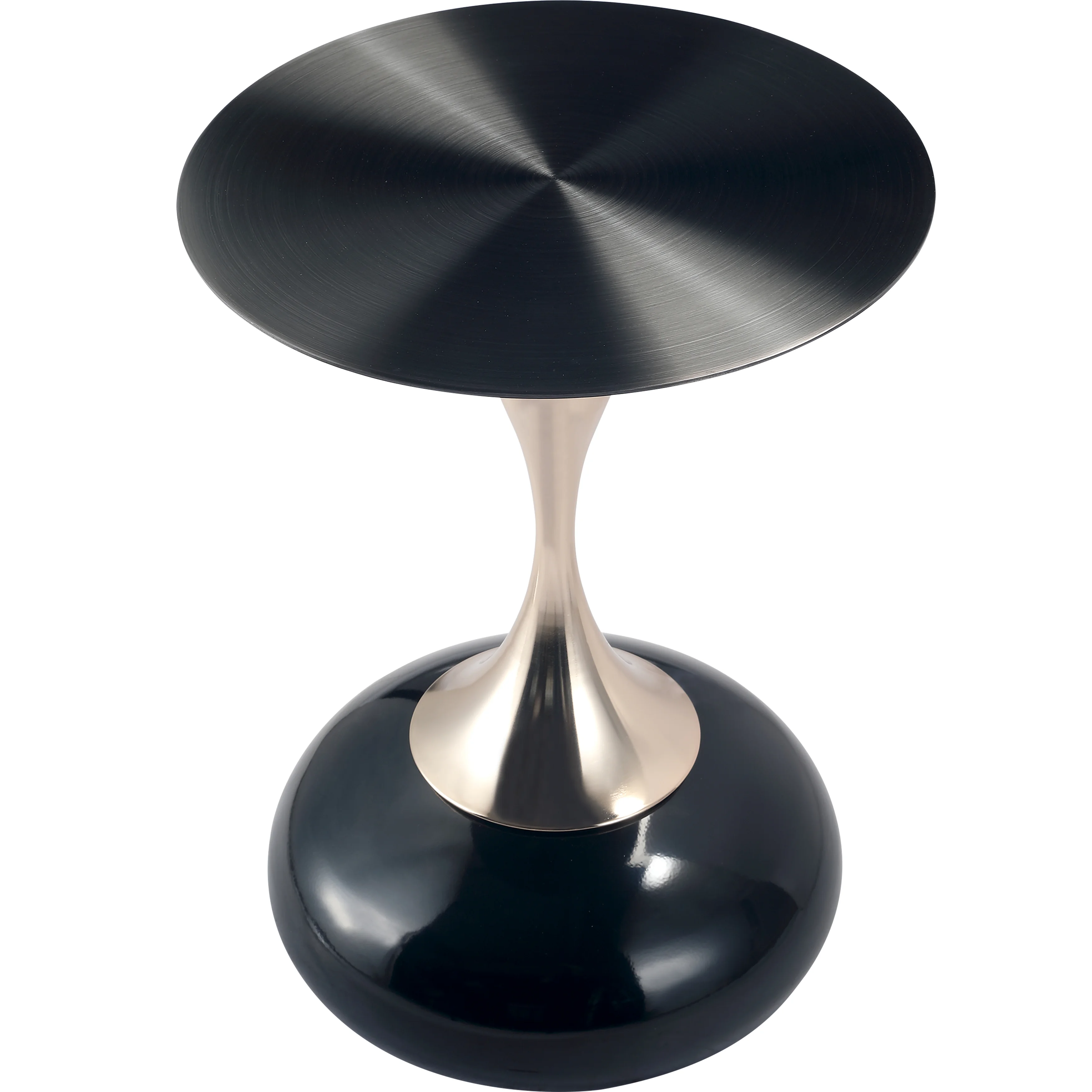 Savoy Collection Modern End Table In Shiny Black