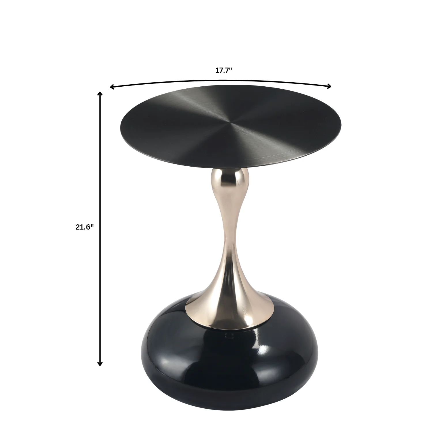 Savoy Collection Modern End Table In Shiny Black
