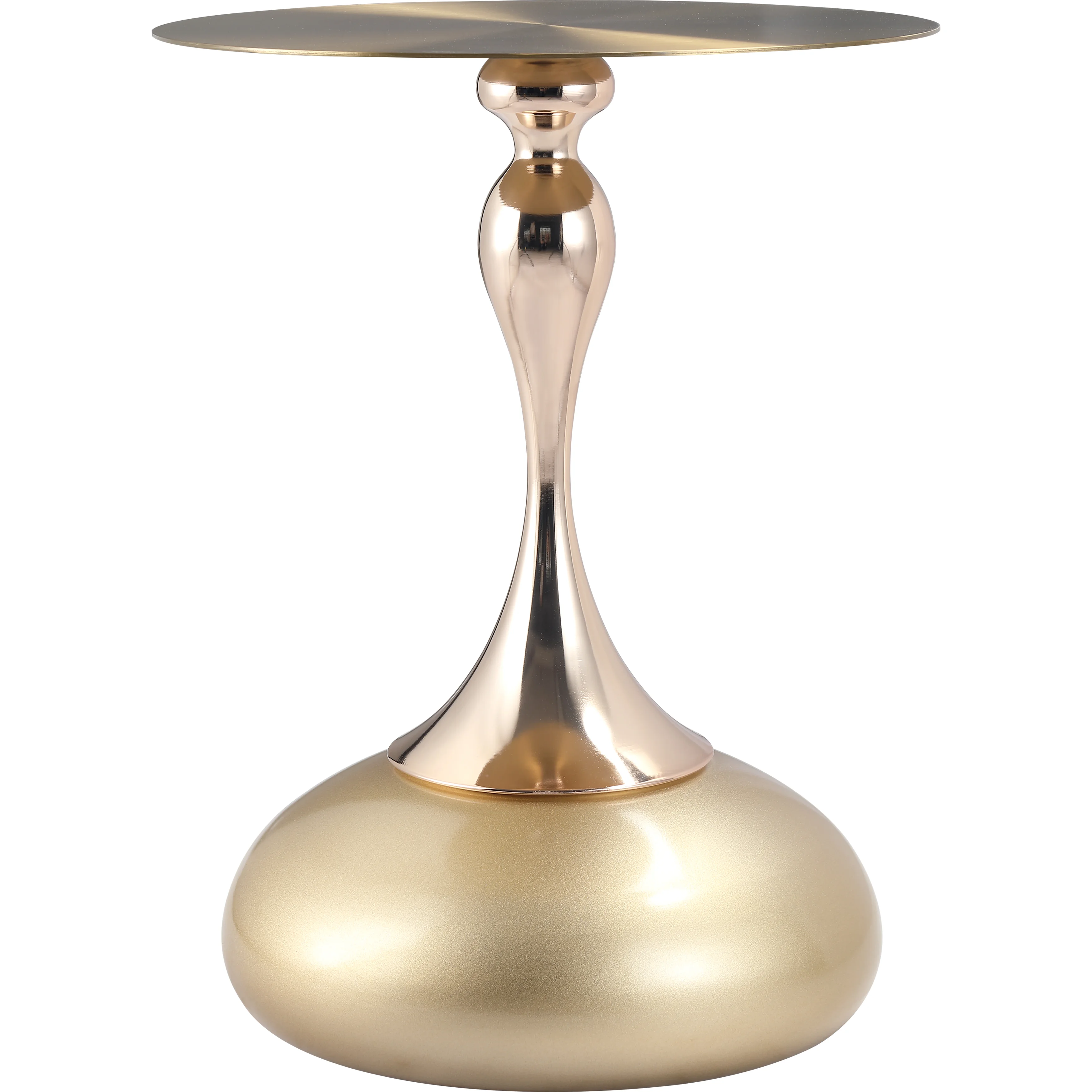 Savoy Collection Modern End Table In Gold With Gold Top