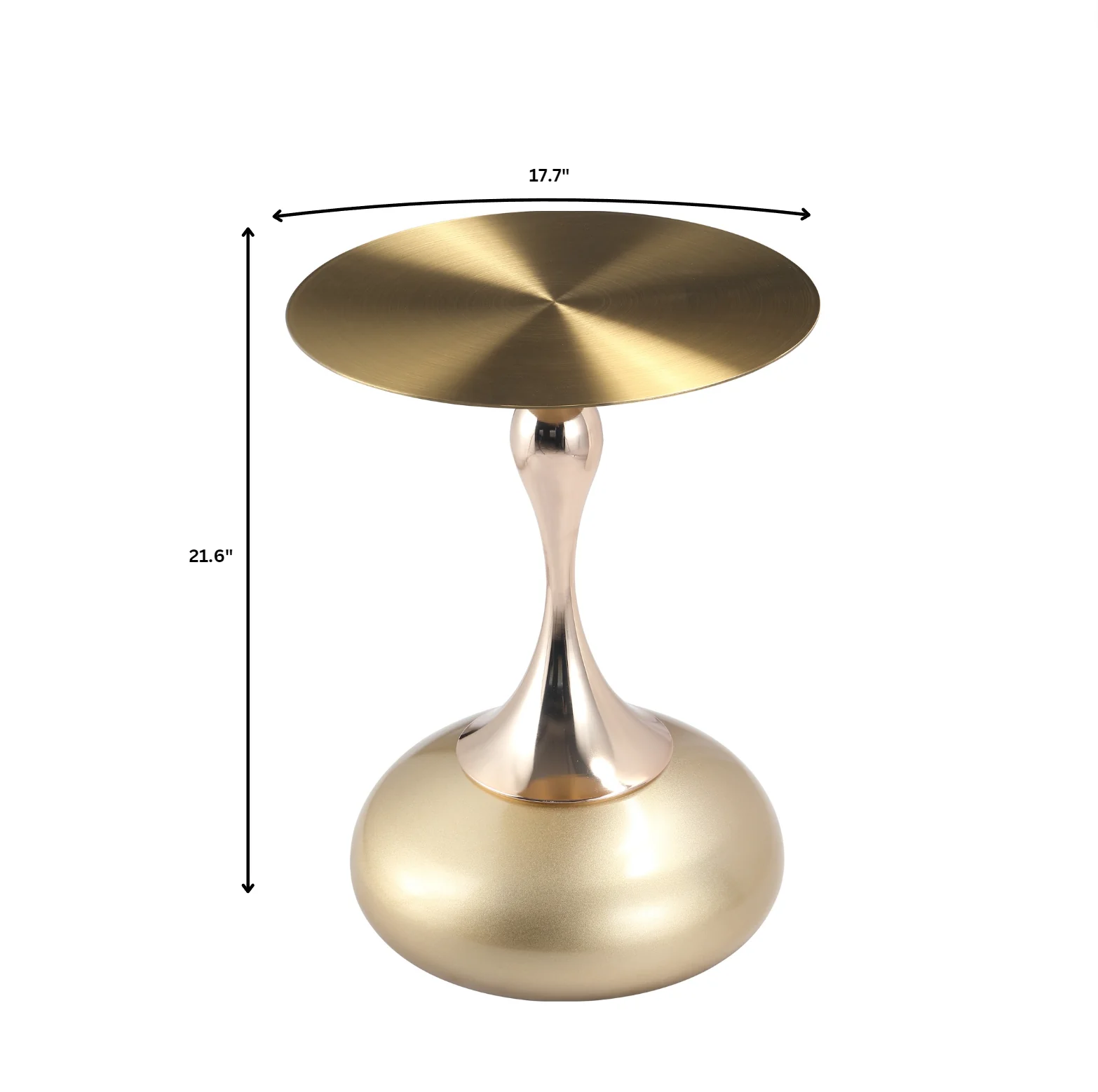 Savoy Collection Modern End Table In Gold With Gold Top