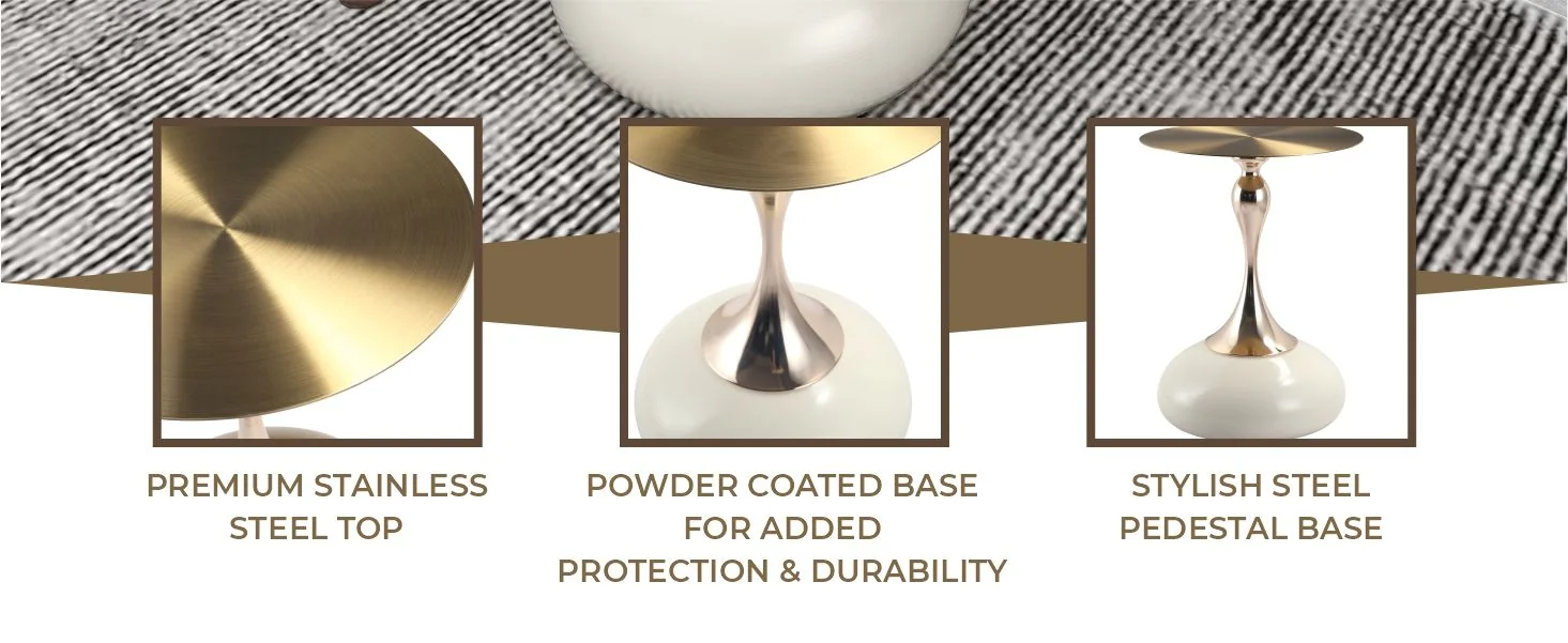 Savoy Collection Modern End Table In White