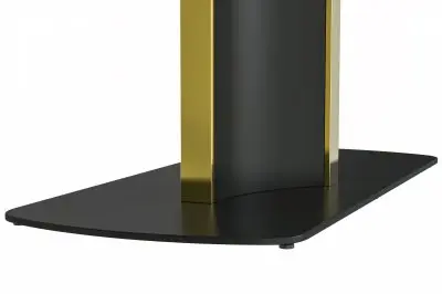 Sylva Series Modern Dining Table Black and Gold Base, With 55 White Grey Sintered Stone Top