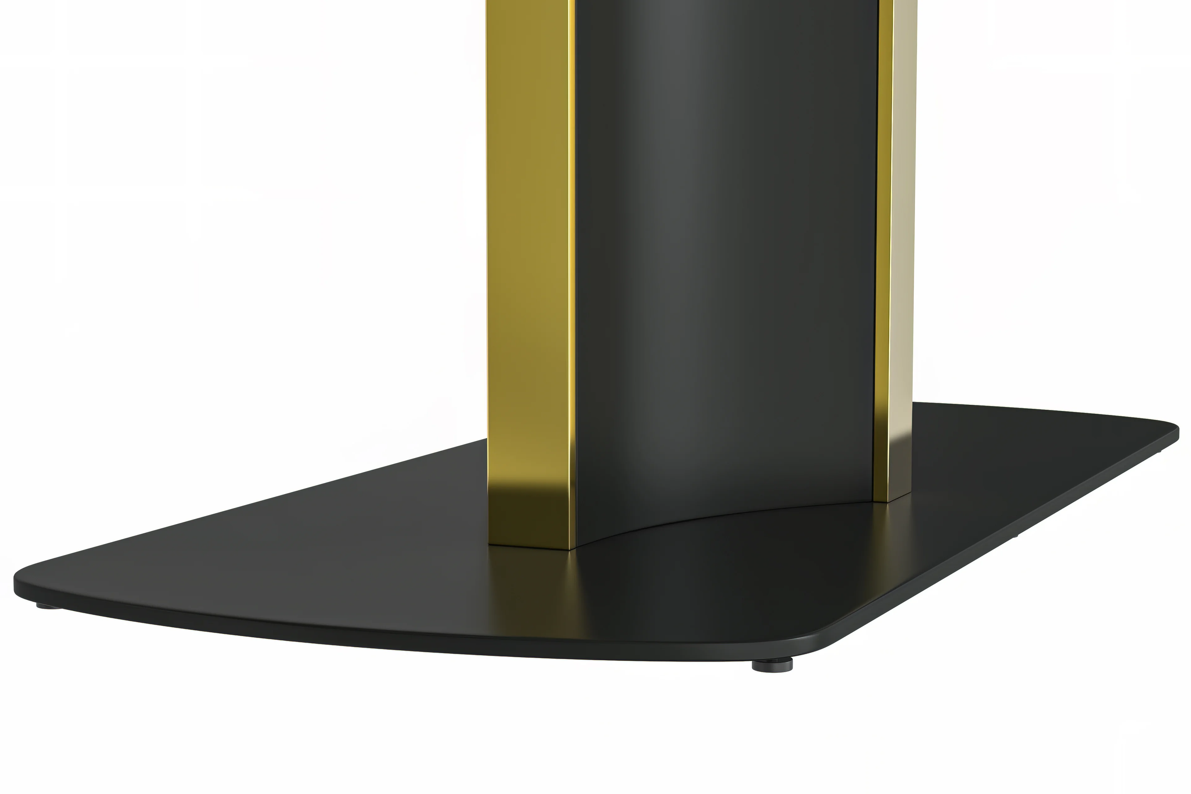 Sylva Series Modern Dining Table Black and Gold Base, With 71" Medium Grey Sintered Stone Top