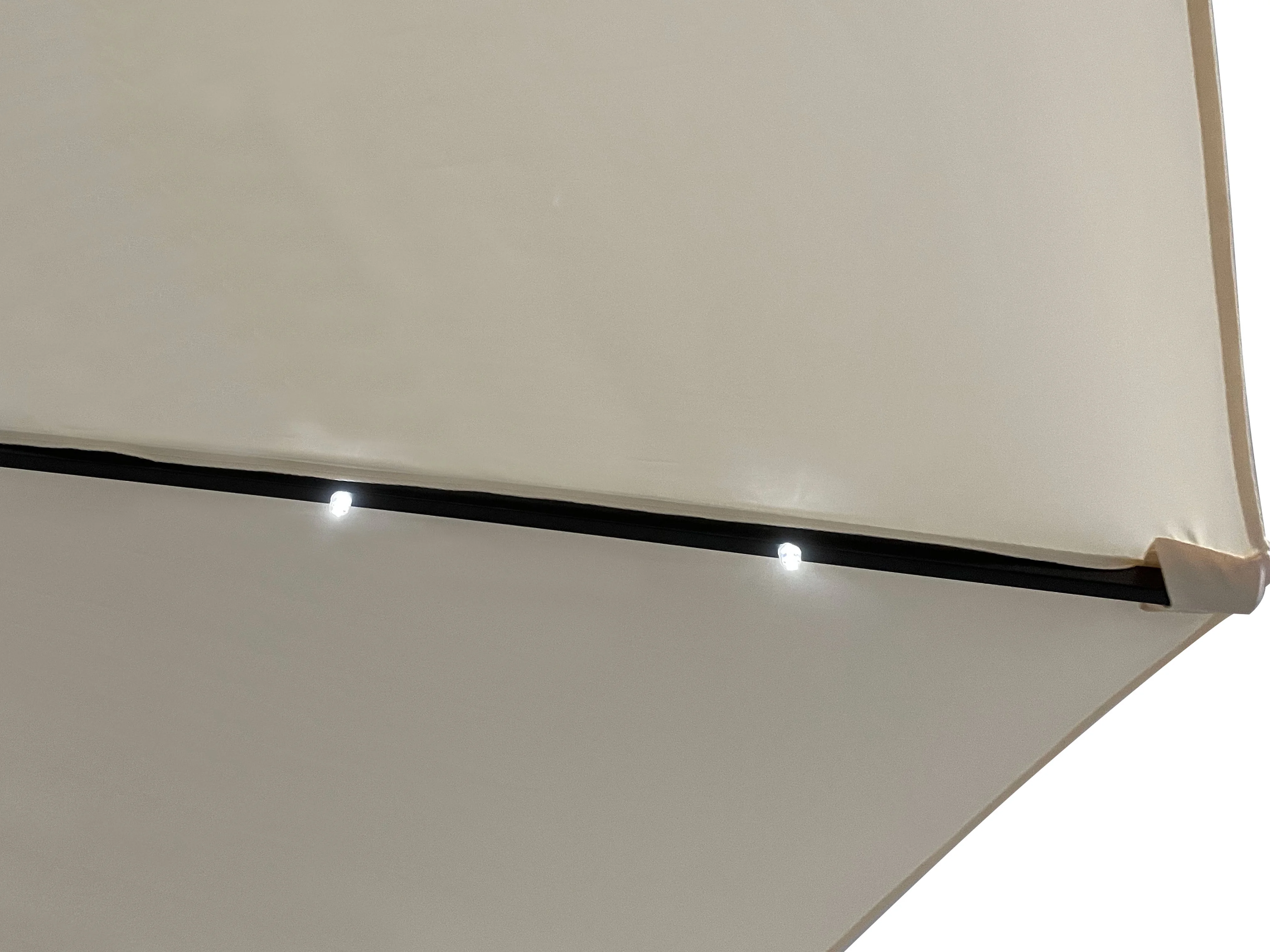 Sierra 9' Outdoor Patio Tilt Market Umbrella with Solar LED Lights in cream