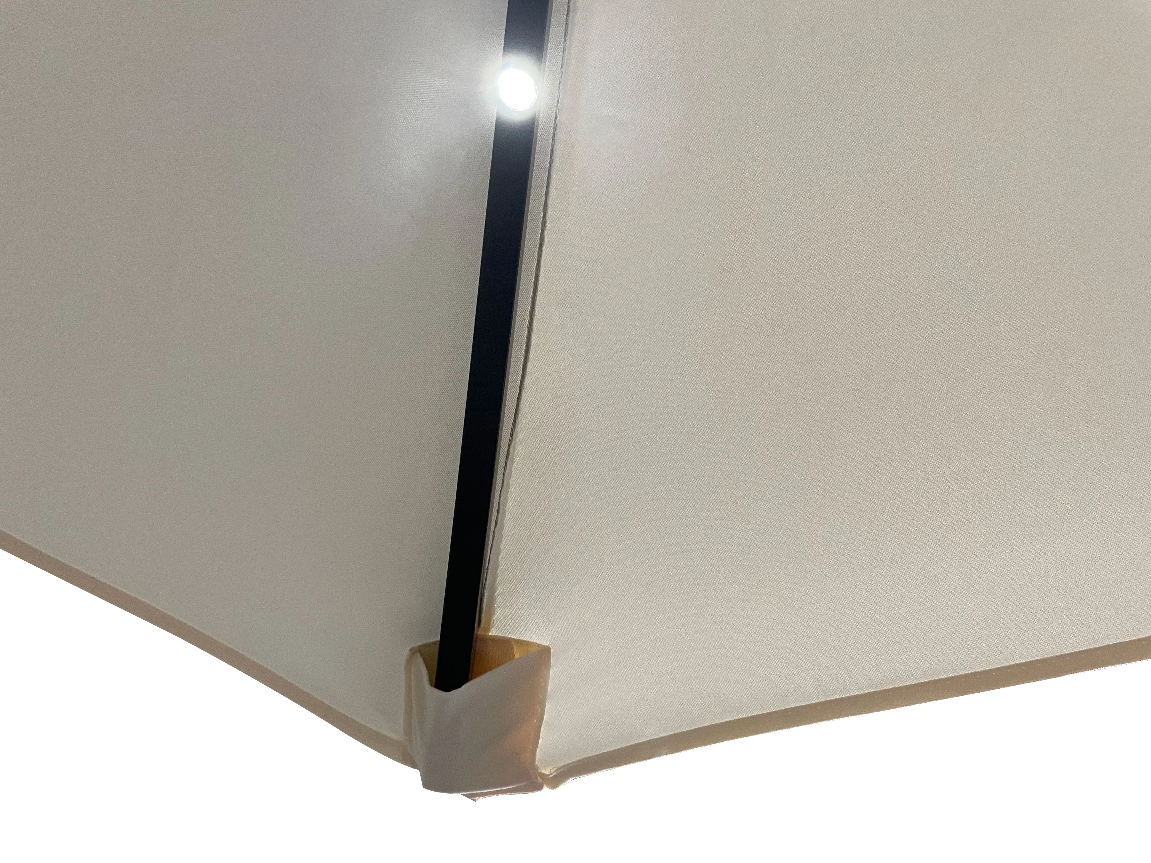 Sierra 9' Outdoor Patio Tilt Market Umbrella with Solar LED Lights in cream