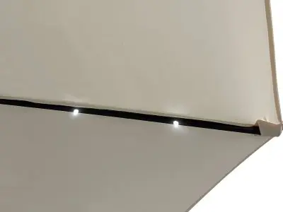 Sierra 9' Outdoor Patio Tilt Market Umbrella with Solar LED Lights in cream