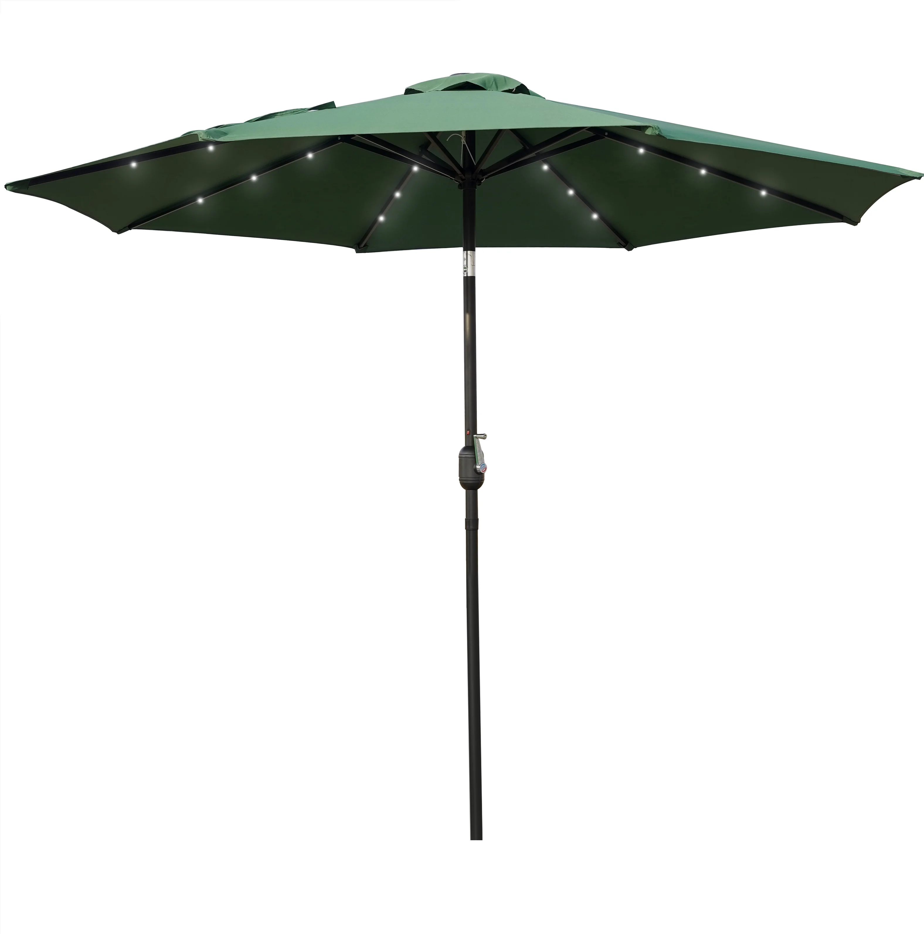 Sierra 9' Outdoor Patio Tilt Market Umbrella with Solar LED Lights