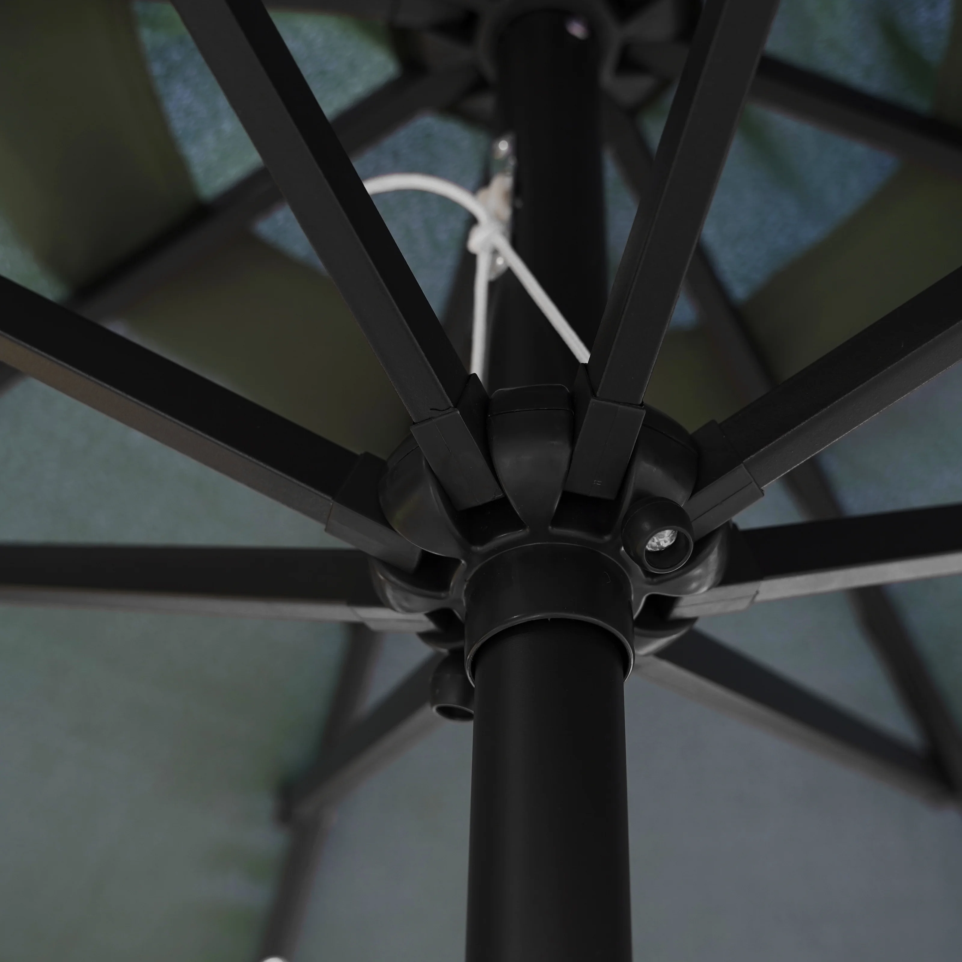 Sierra 9' Outdoor Patio Tilt Market Umbrella with Solar LED Lights