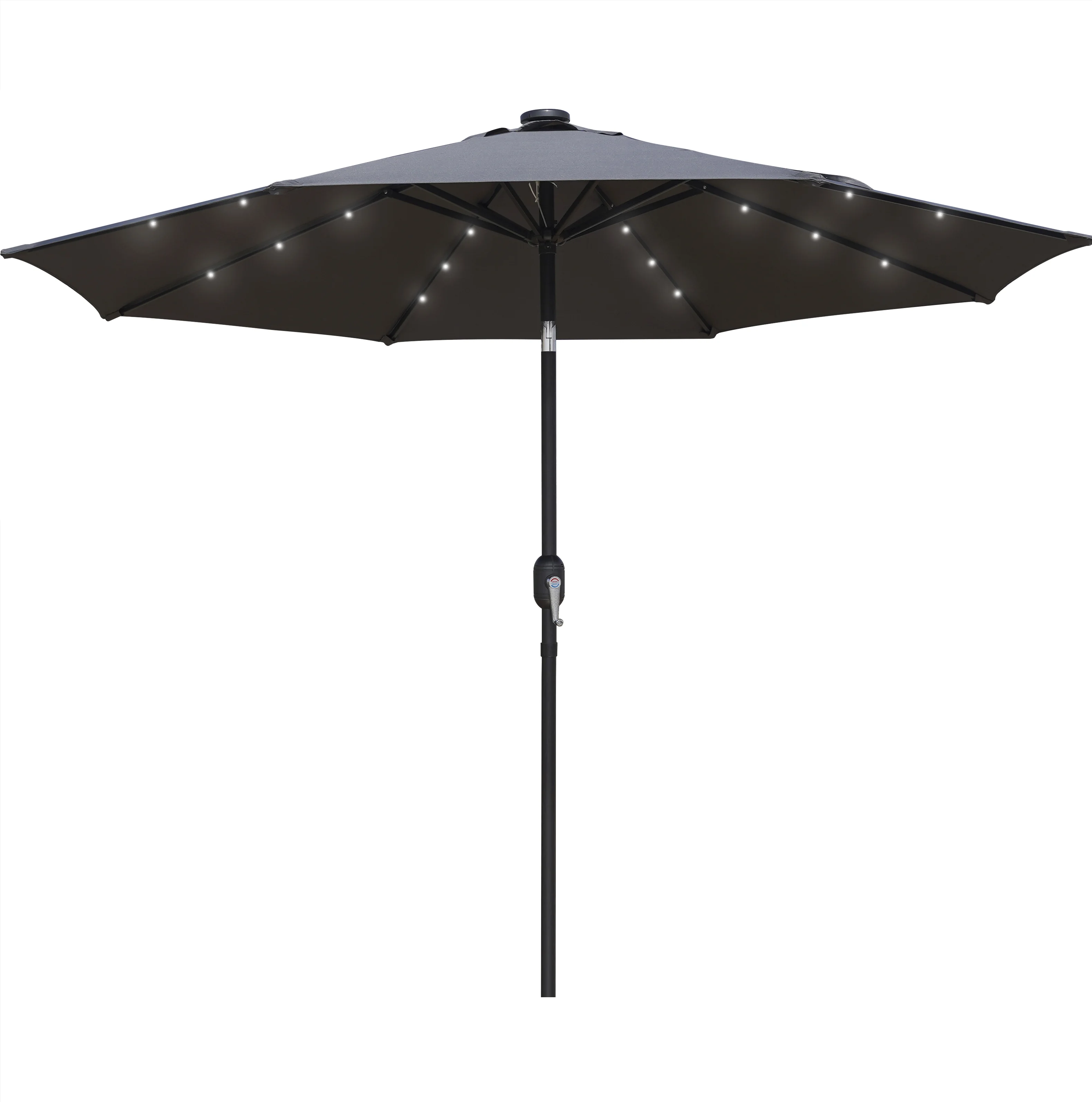 Sierra 9' Outdoor Patio Tilt Market Umbrella with Solar LED Lights