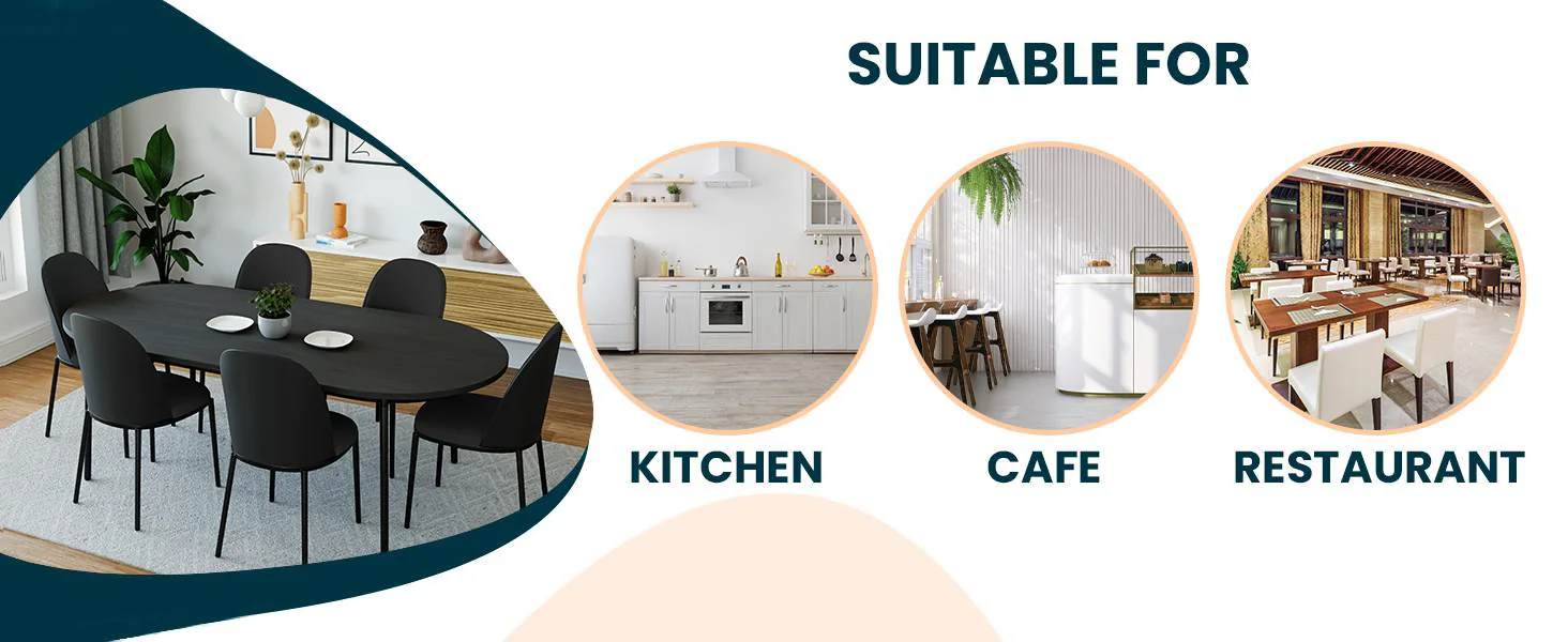 Tule Collection Dining Chair, Black Frame With Black Leather