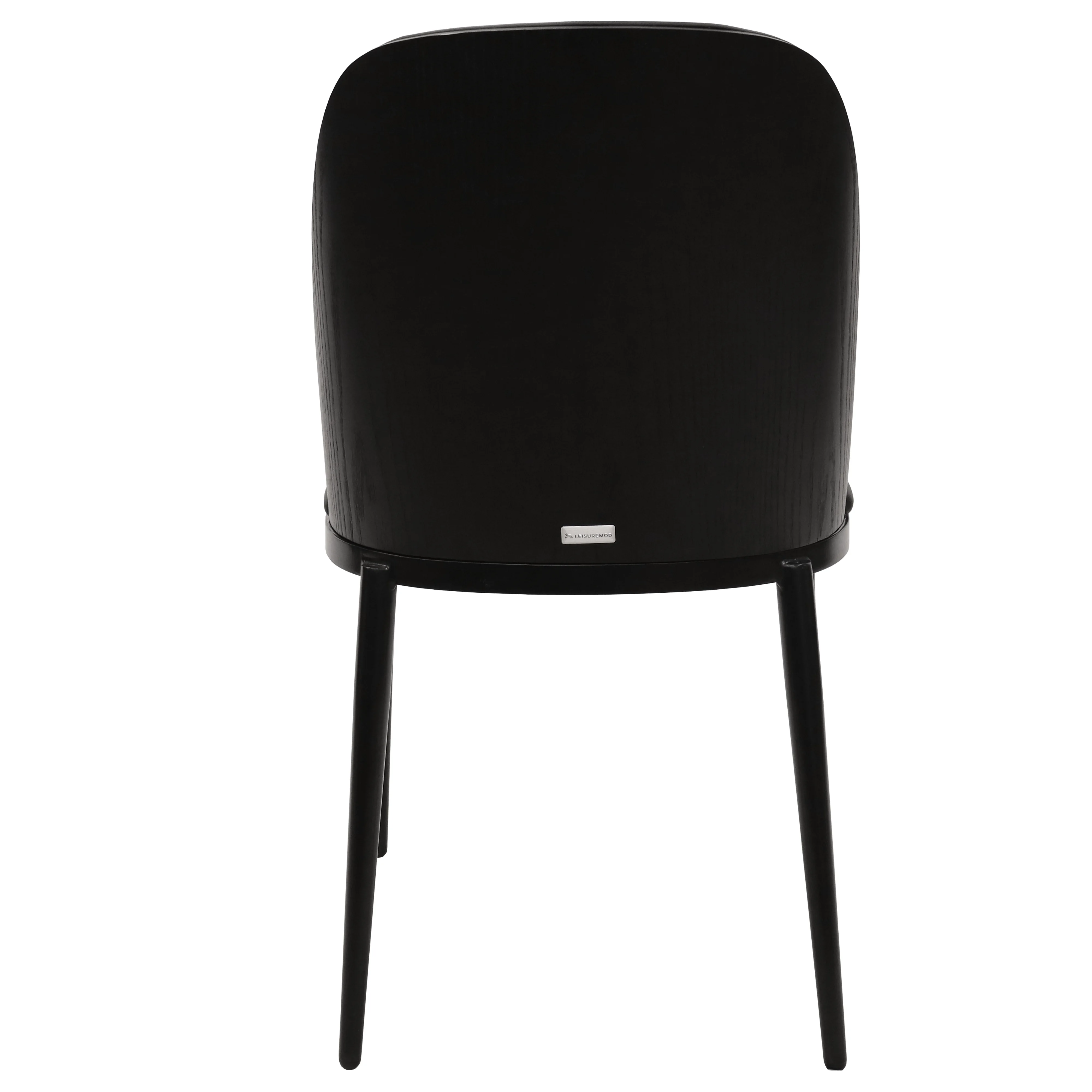 Tule Collection Dining Chair, Black Frame With Black Leather