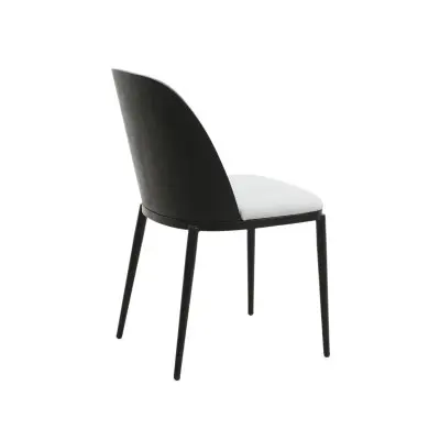 Tule Mid-Century Modern Dining Side Chair with Velvet Seat and Steel Frame Set of 2