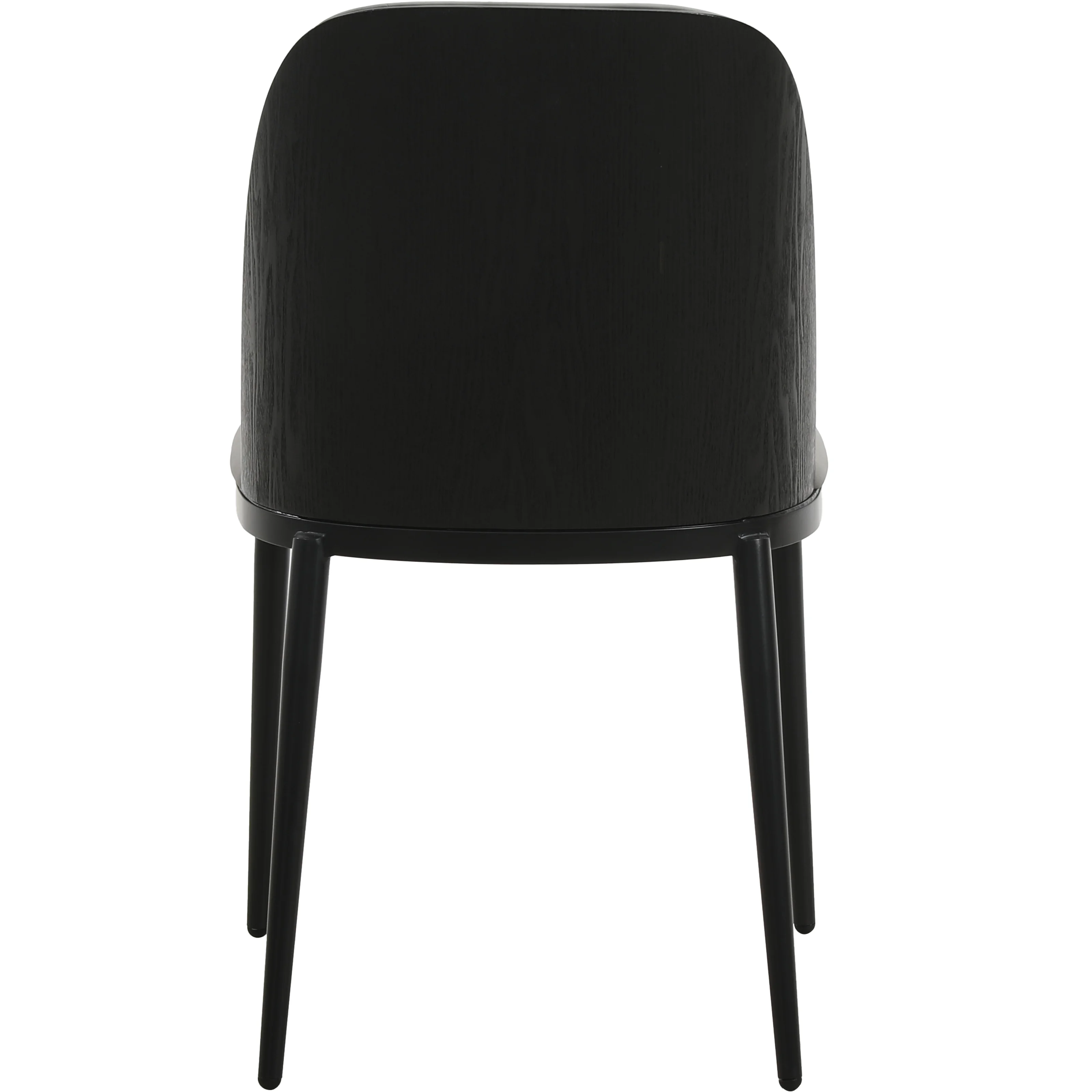 Tule Collection Dining Chair, Black Frame With Light Grey Leather