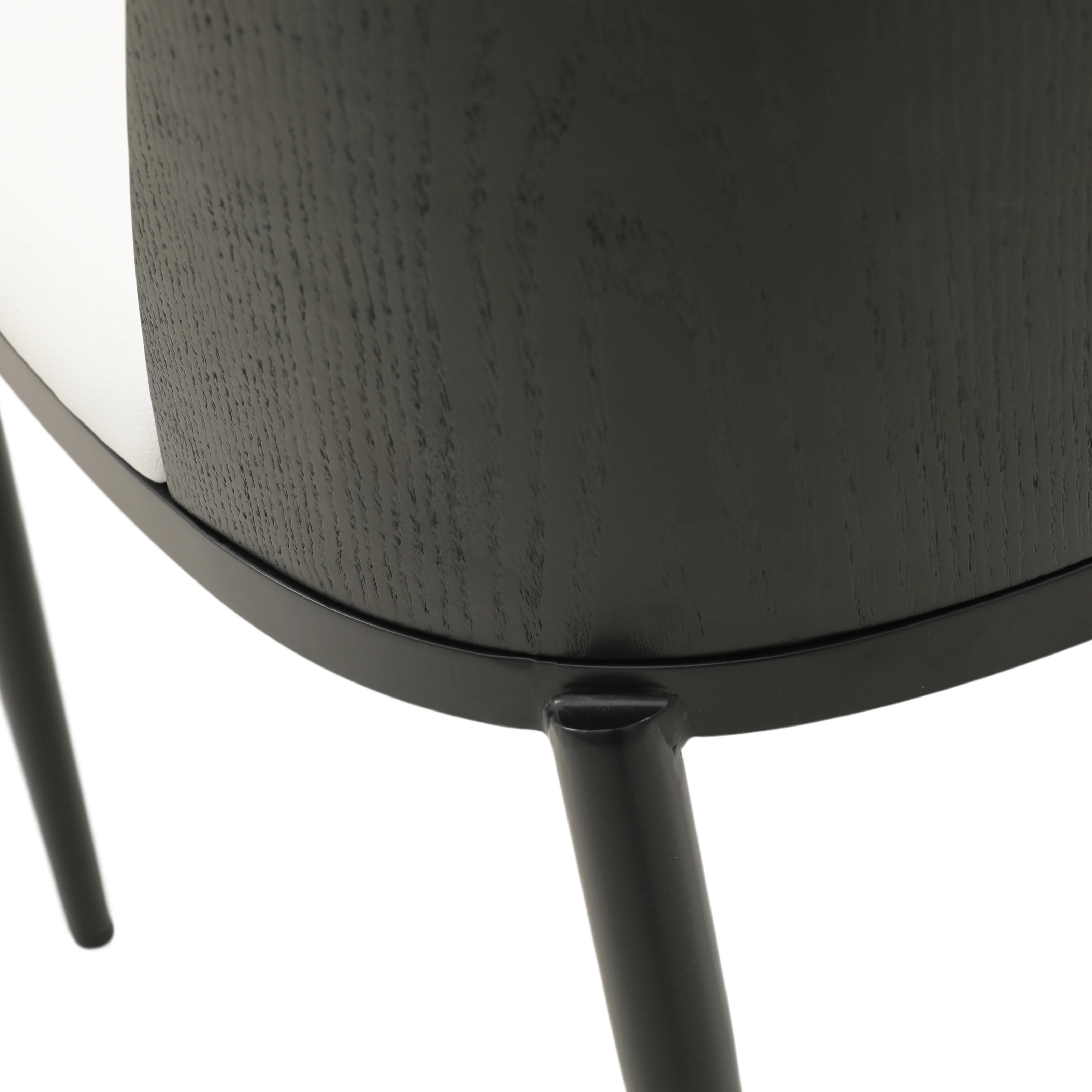 Tule Mid-Century Modern Dining Side Chair with Leather Seat and Steel Frame Set of 2