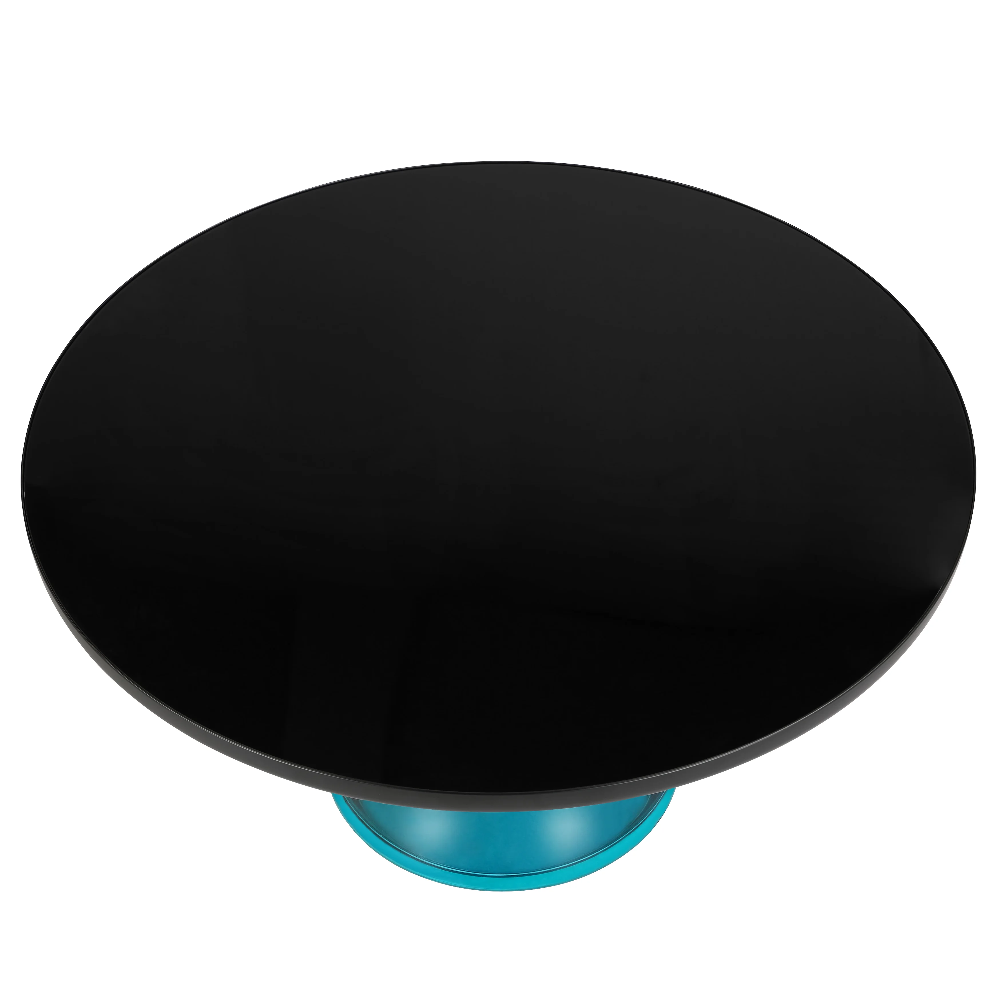 Tully Collection Glass Coffee Table Blue glass, Black Rim with Black Glass top
