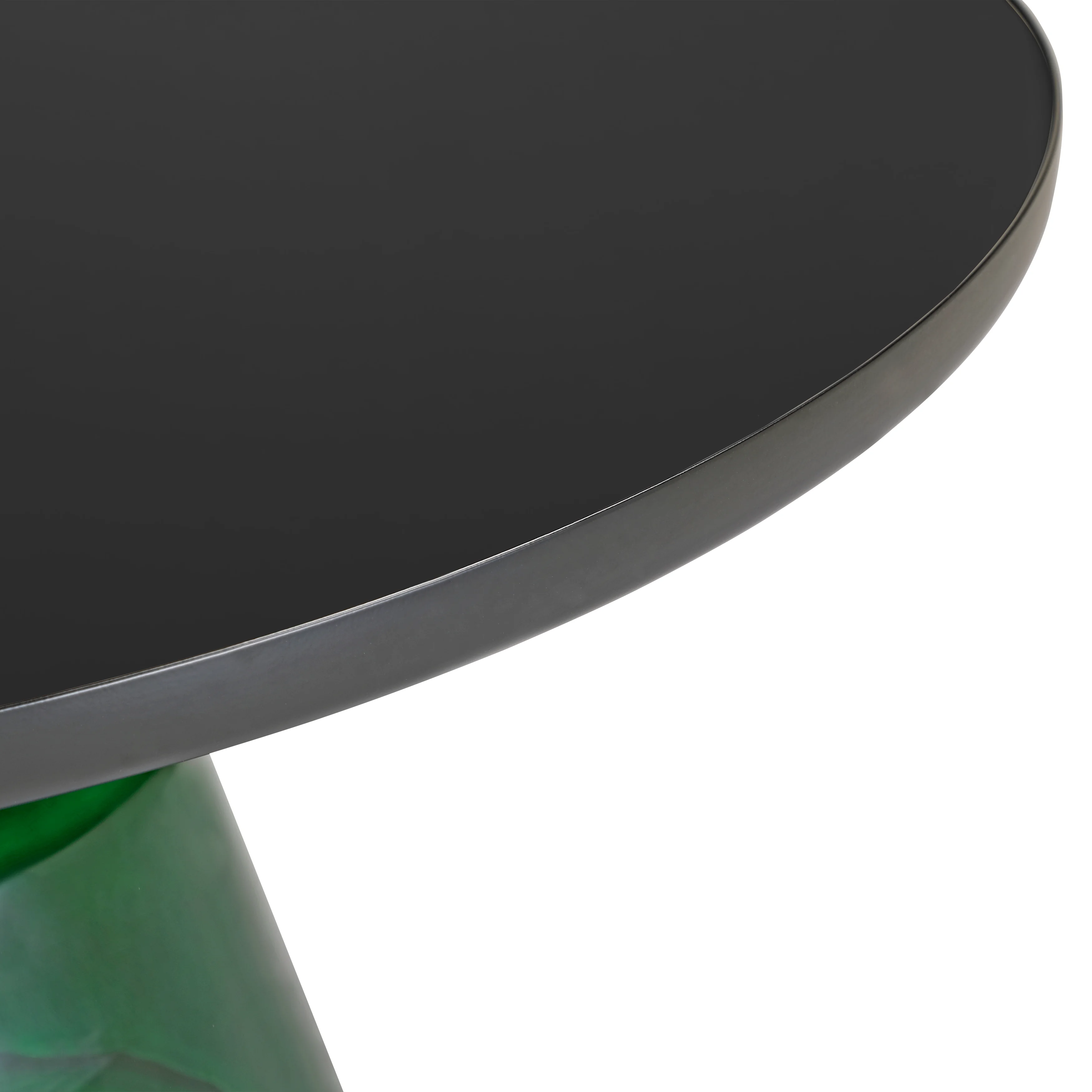 Tully Collection Glass Coffee Table Green glass, Black Rim with Black Glass top