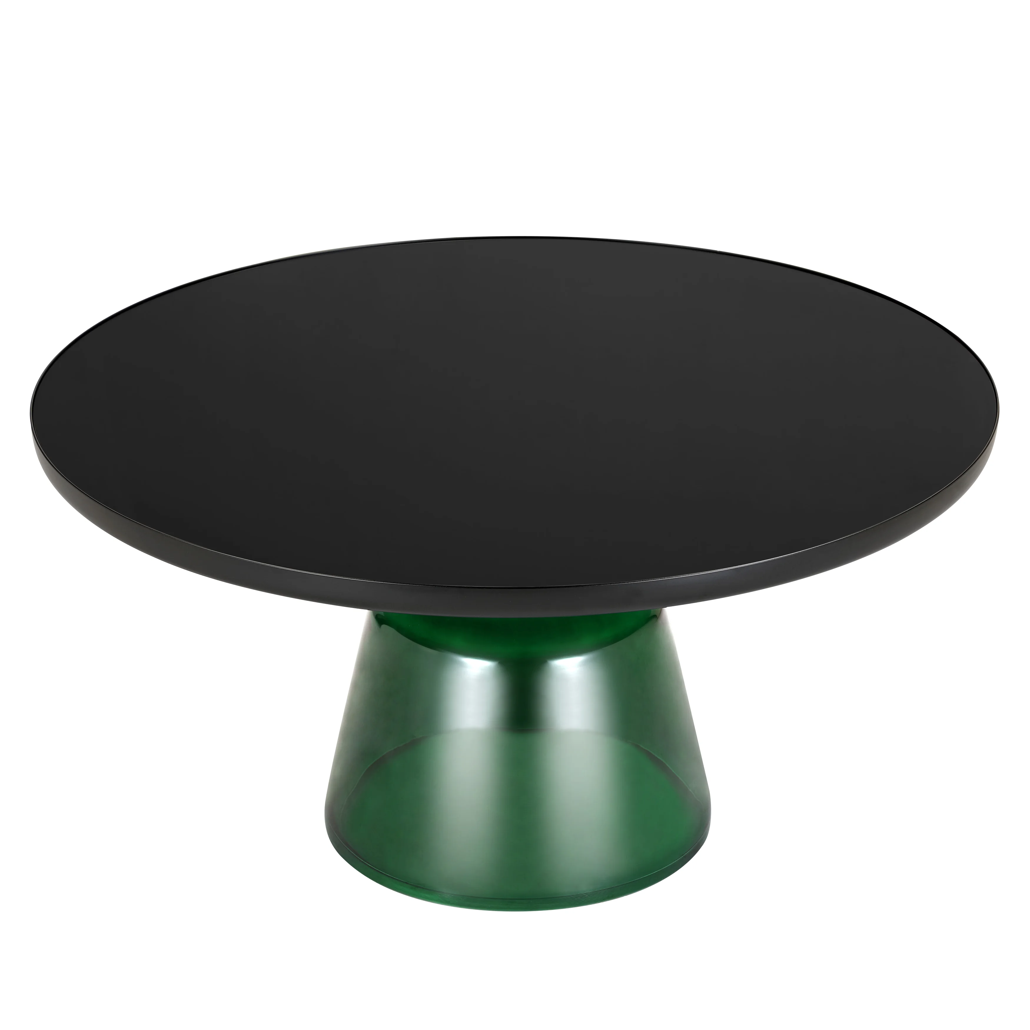 Tully Collection Glass Coffee Table Green glass, Black Rim with Black Glass top