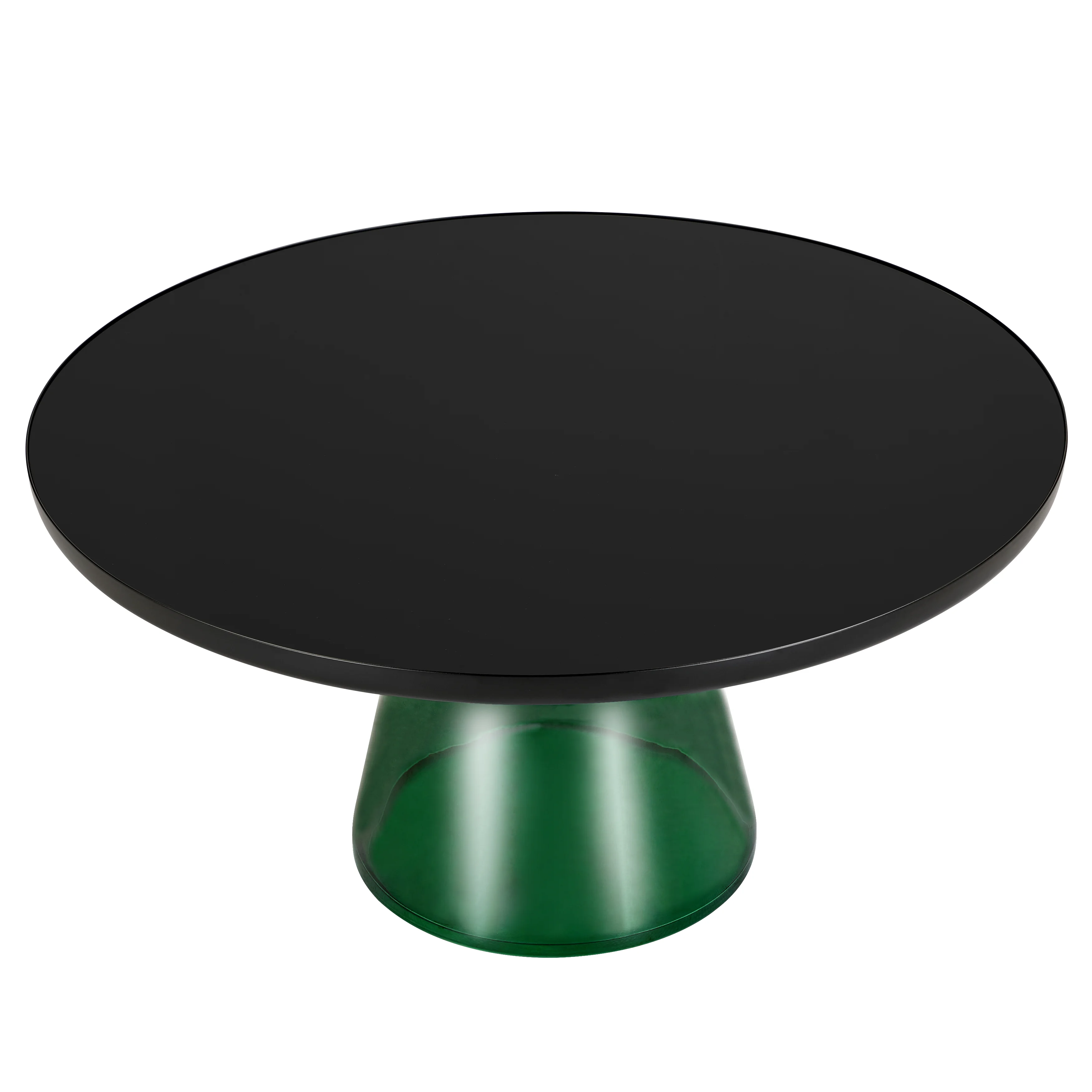 Tully Collection Glass Coffee Table Green glass, Black Rim with Black Glass top