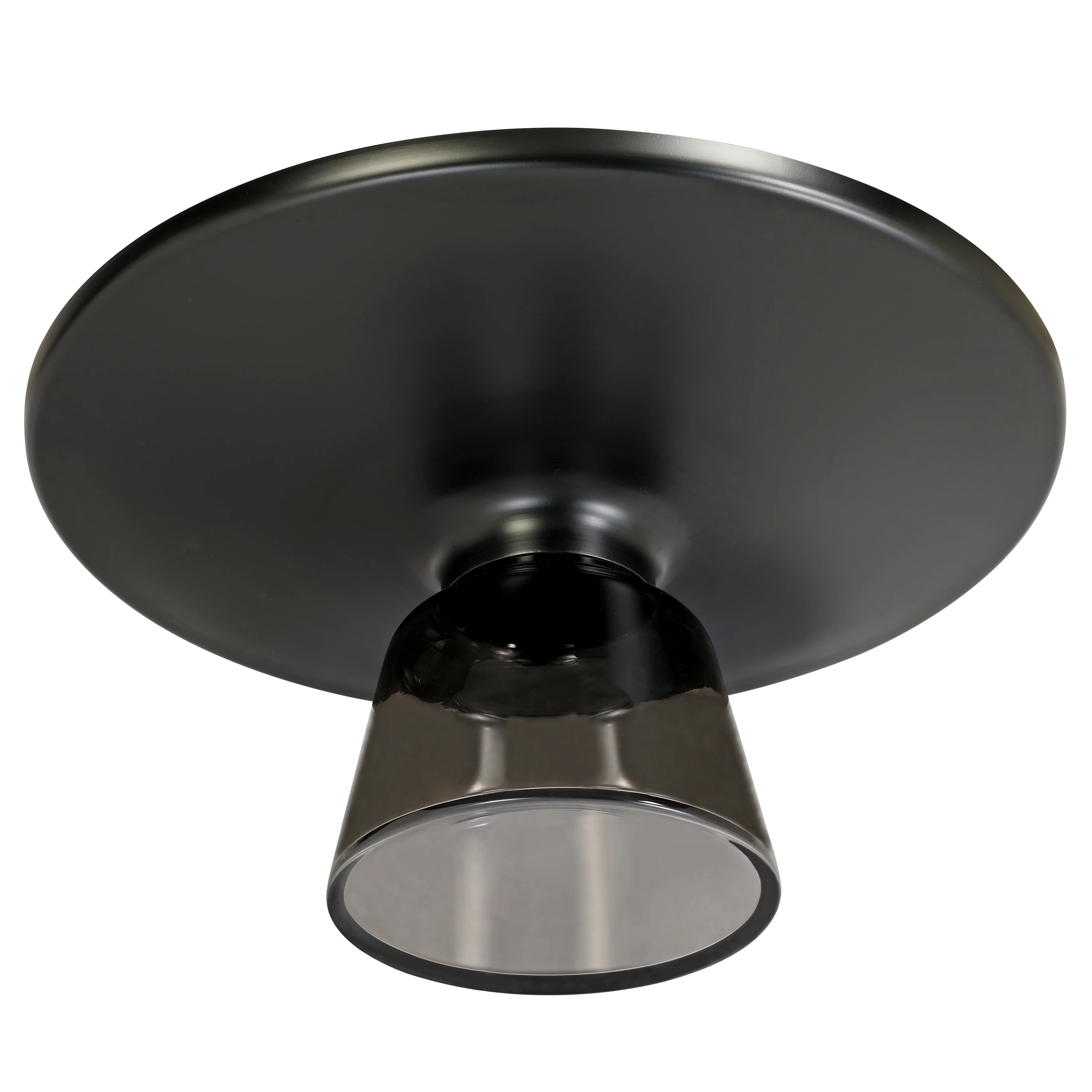 Tully Collection Glass Coffee Table Grey glass, Black Rim with Black GLass Top