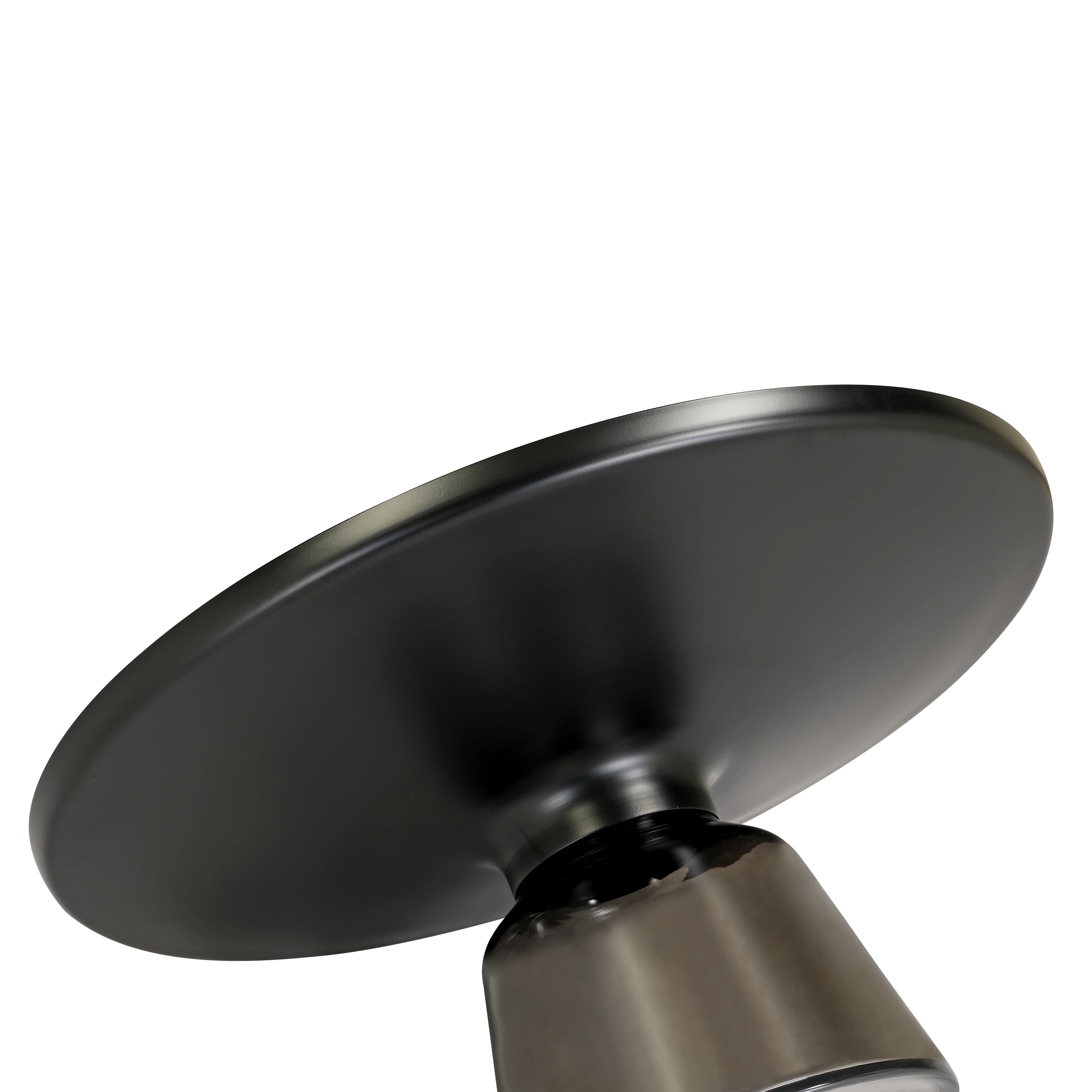 Tully Collection Glass Coffee Table Grey glass, Black Rim with Black GLass Top