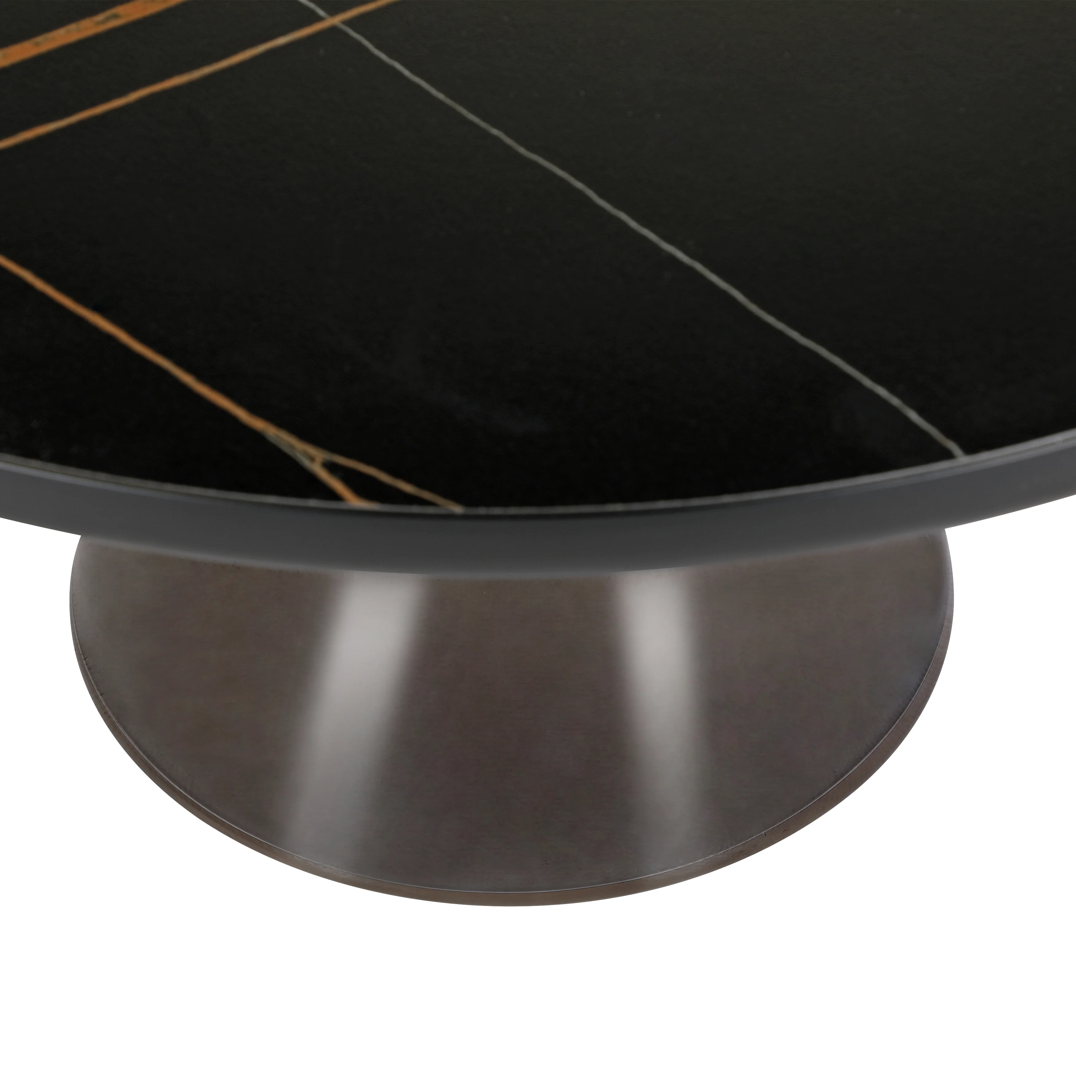 Tully Collection Glass Coffee Table Grey glass, Black Rim with Black Sintered Stone Top
