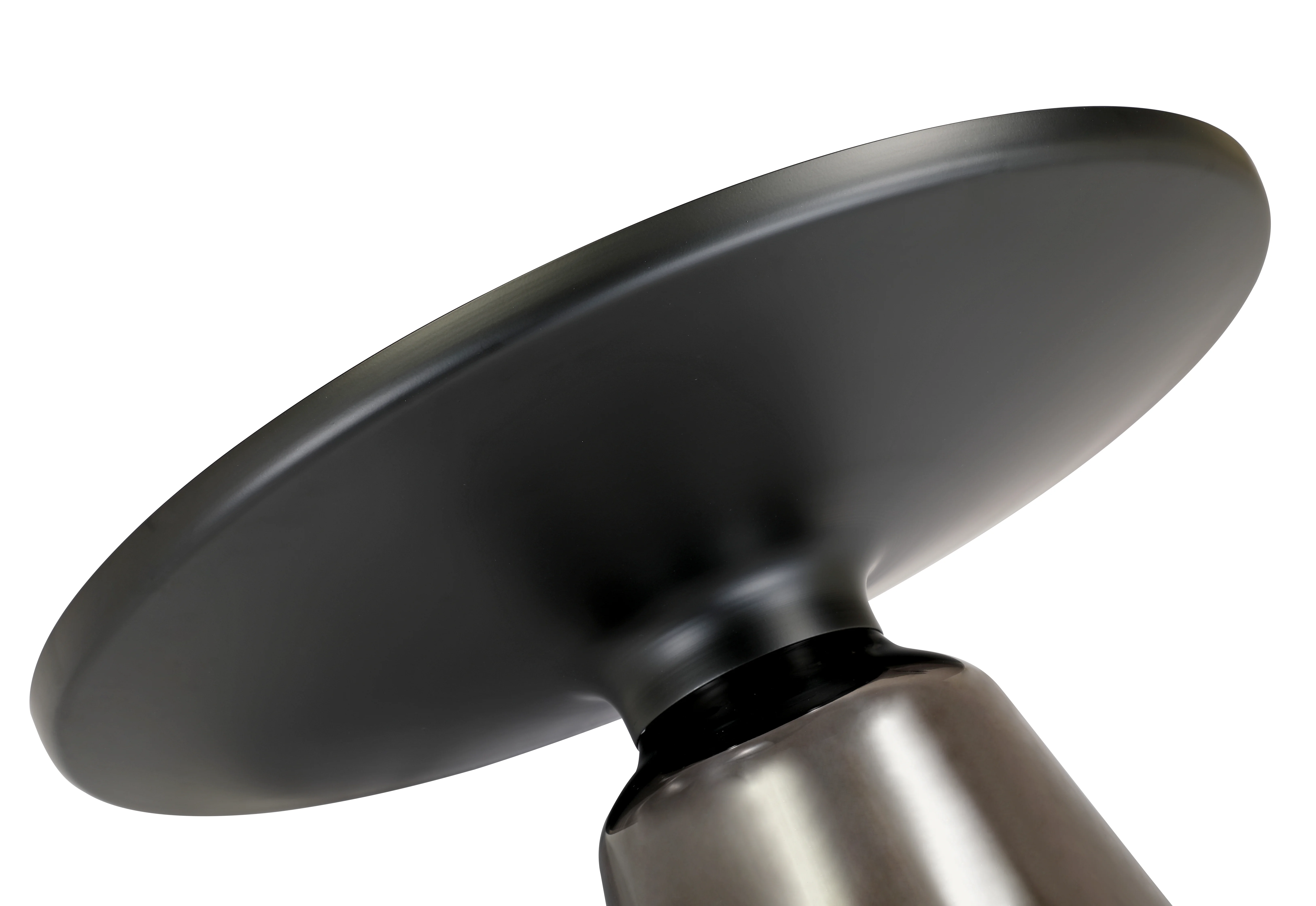 Tully Collection Glass Coffee Table Grey glass, Black Rim with Black Sintered Stone Top