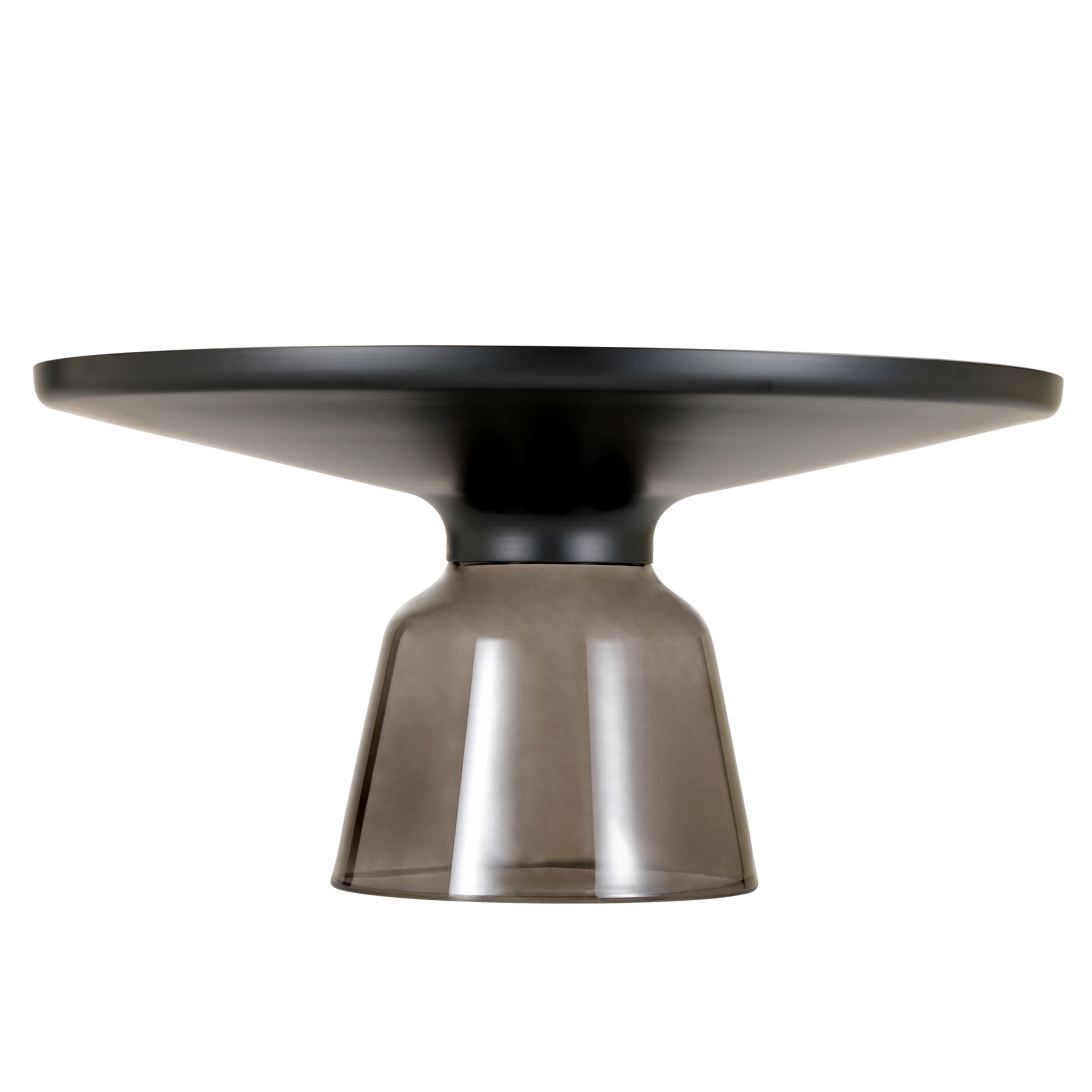 Tully Collection Glass Coffee Table Grey glass, Black Rim with Black Sintered Stone Top