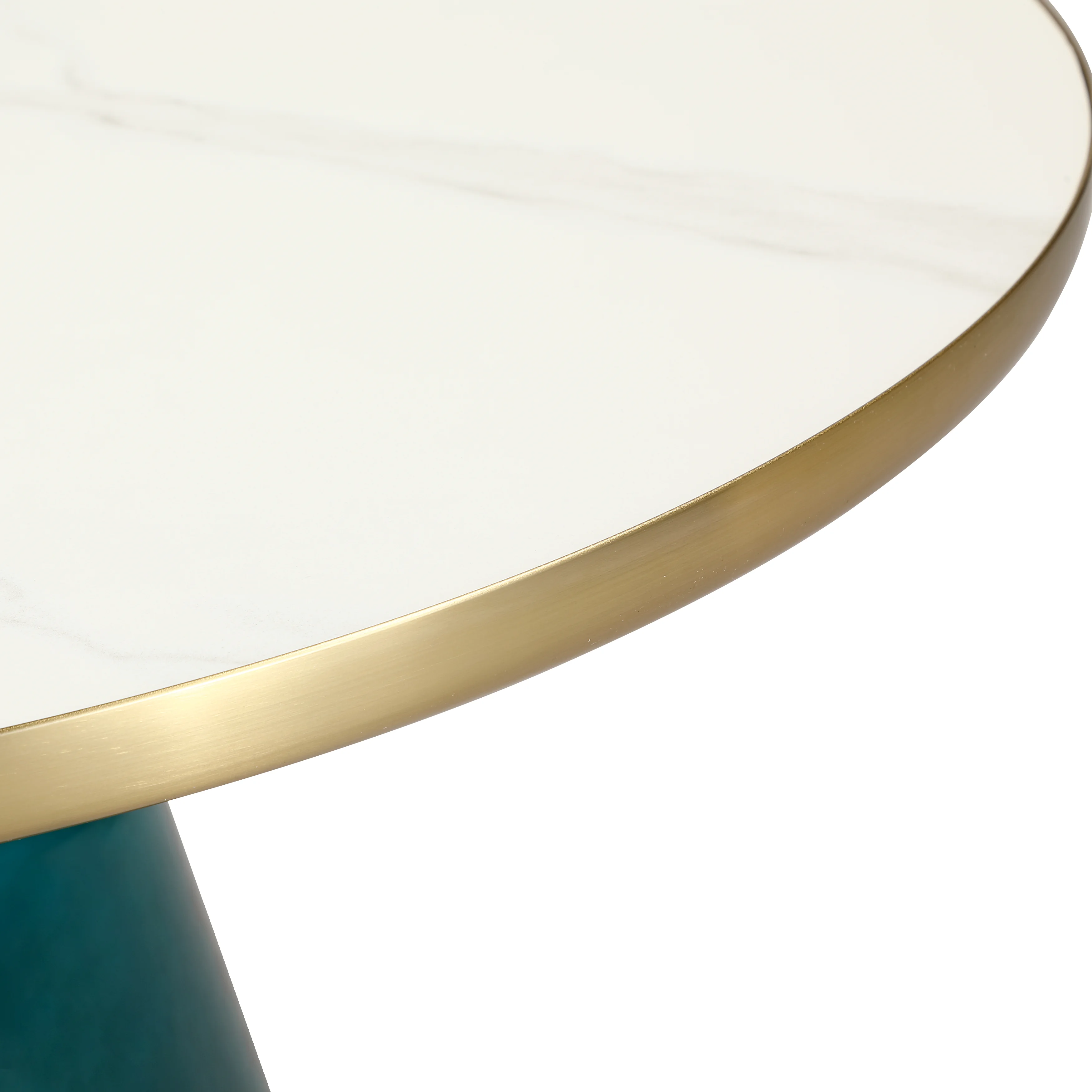 Tully Collection Glass Coffee Table Blue glass, Gold Rim with white sintered stone top