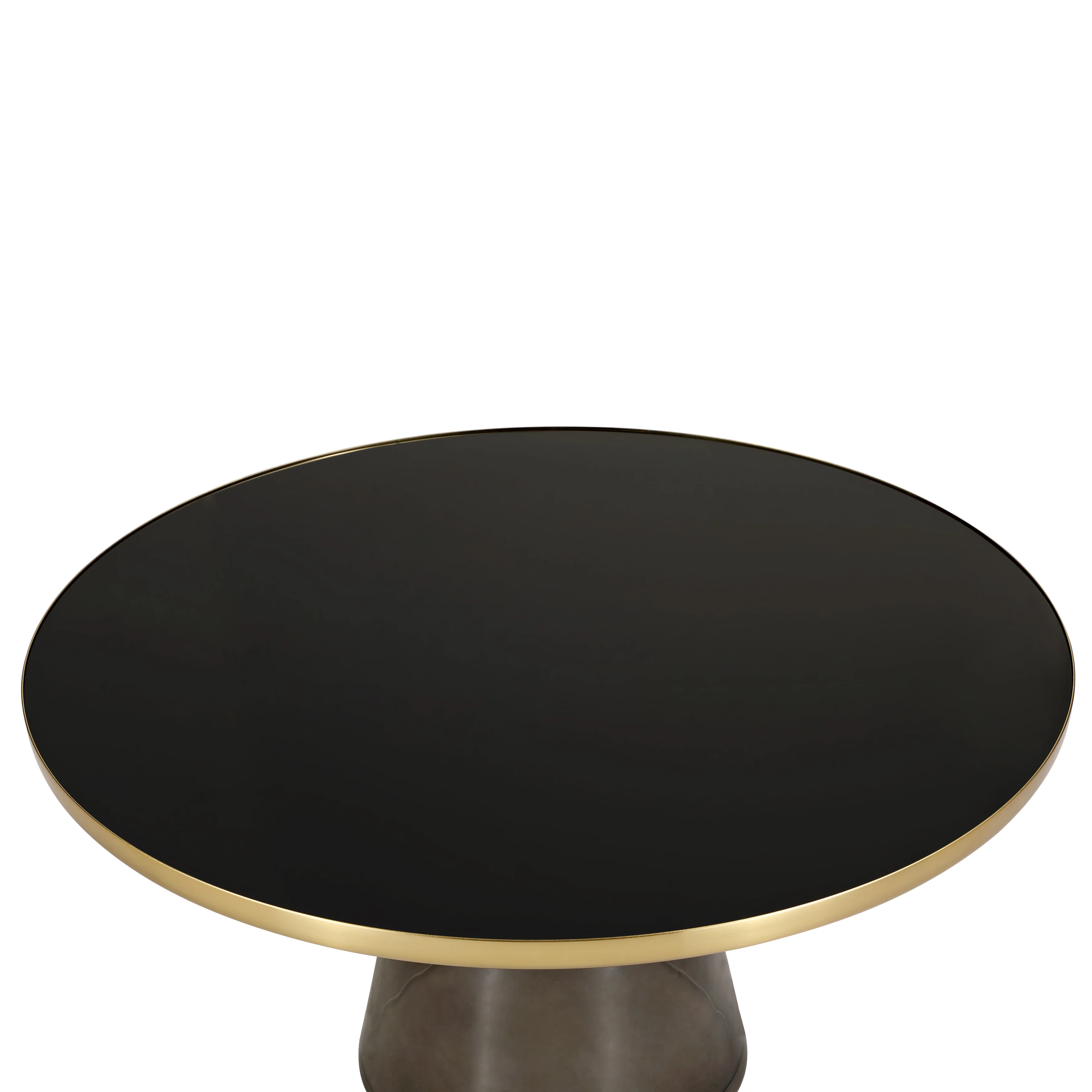 Tully Collection Glass Coffee Table Grey glass, Gold Rim with Black Glass top