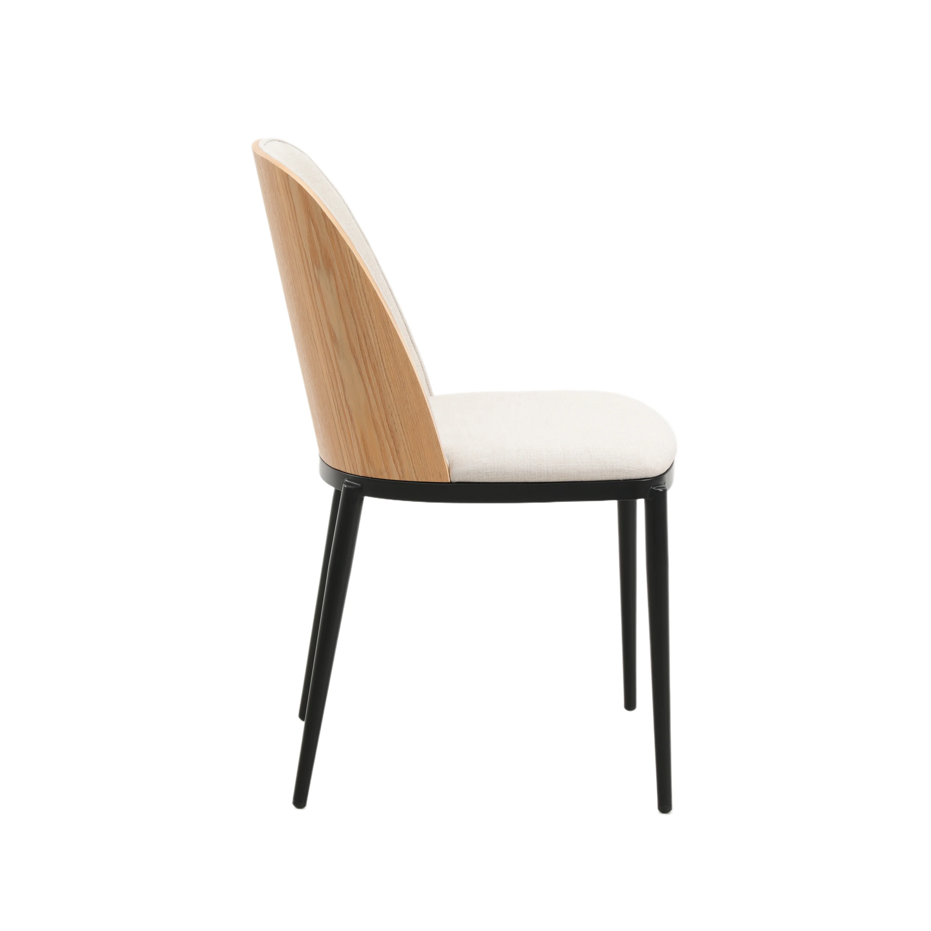 Tule Mid-Century Modern Dining Side Chair with Velvet Seat and Powder-Coated Steel Frame for Kitchen and Dining Room