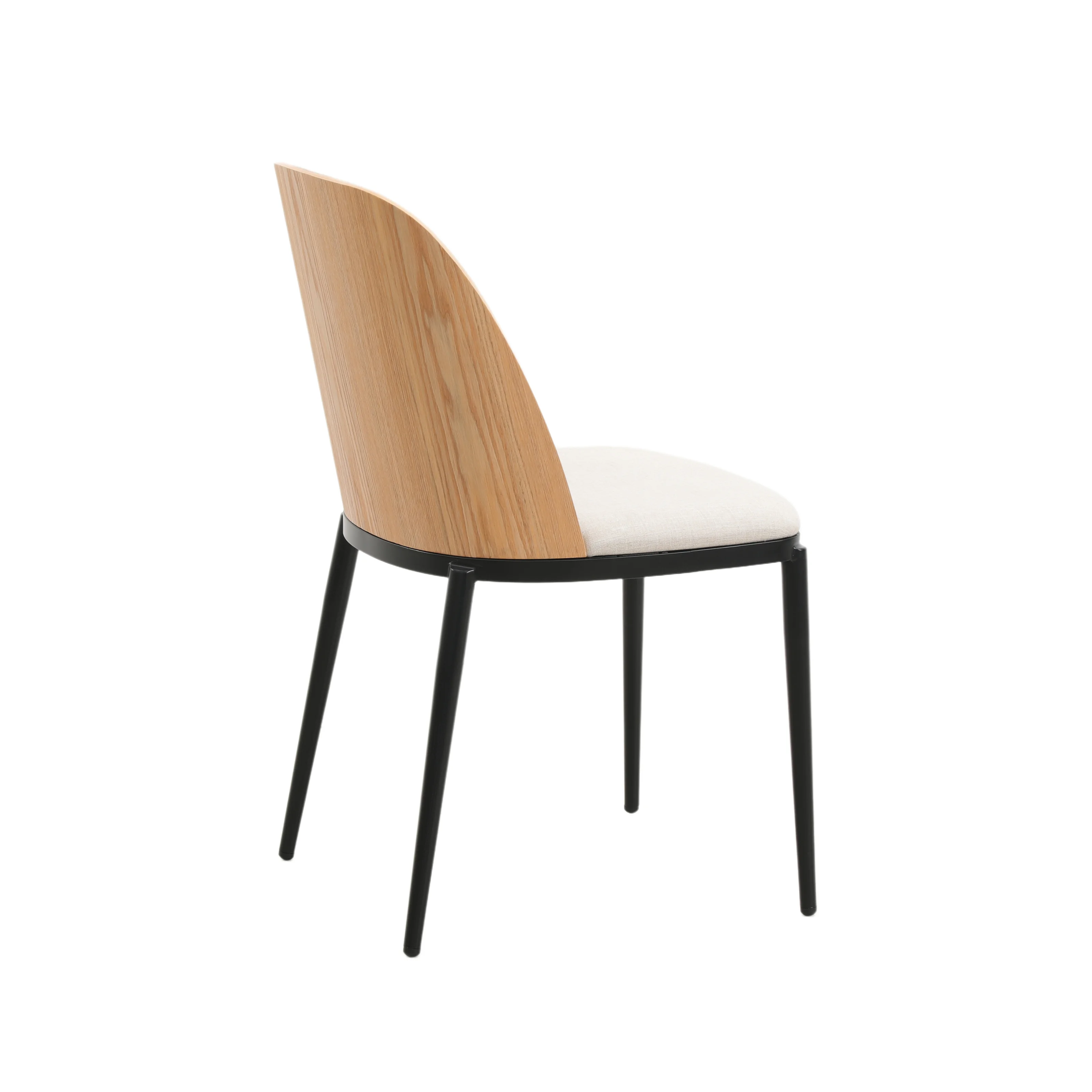 Tule Mid-Century Modern Dining Side Chair with Velvet Seat and Powder-Coated Steel Frame for Kitchen and Dining Room