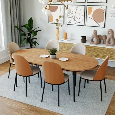 Tule Mid-Century Modern Dining Side Chair with Velvet Seat and Powder-Coated Steel Frame for Kitchen and Dining Room