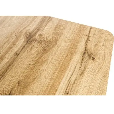 Ravenna 6-Piece Dining Set with 63" Rectangular Dining Table in Natural Wood MDF and 5 Velvet Dining Side Chair in Natural Wood/Beige