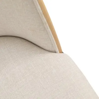 Zayle 7-Piece Dining Set with 55" Rectangular Dining Table in White Grey Sintered Stone Top and 6 Velvet Dining Side Chair in Natural Wood/Beige