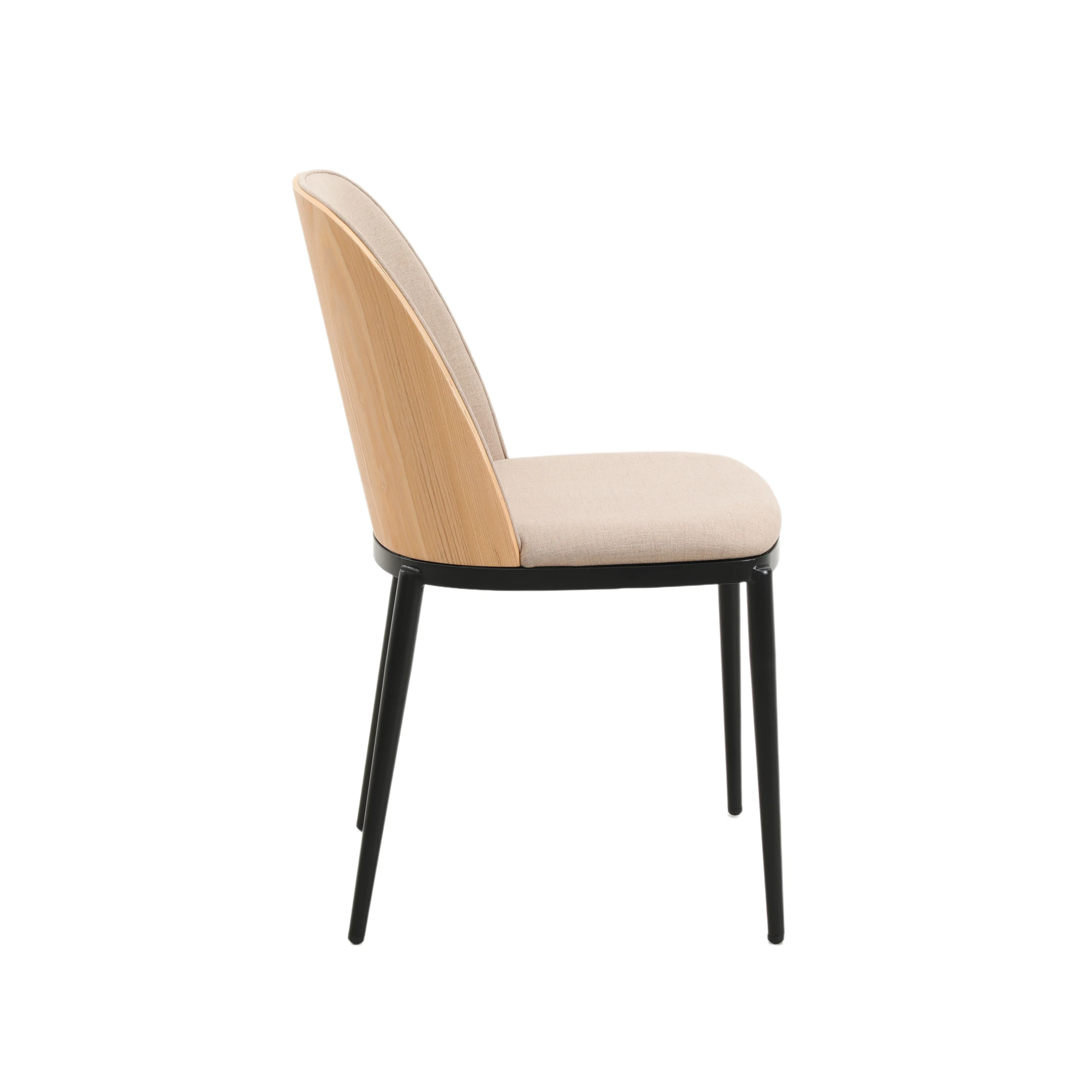 Tule Mid-Century Modern Dining Side Chair with Velvet Seat and Powder-Coated Steel Frame for Kitchen and Dining Room