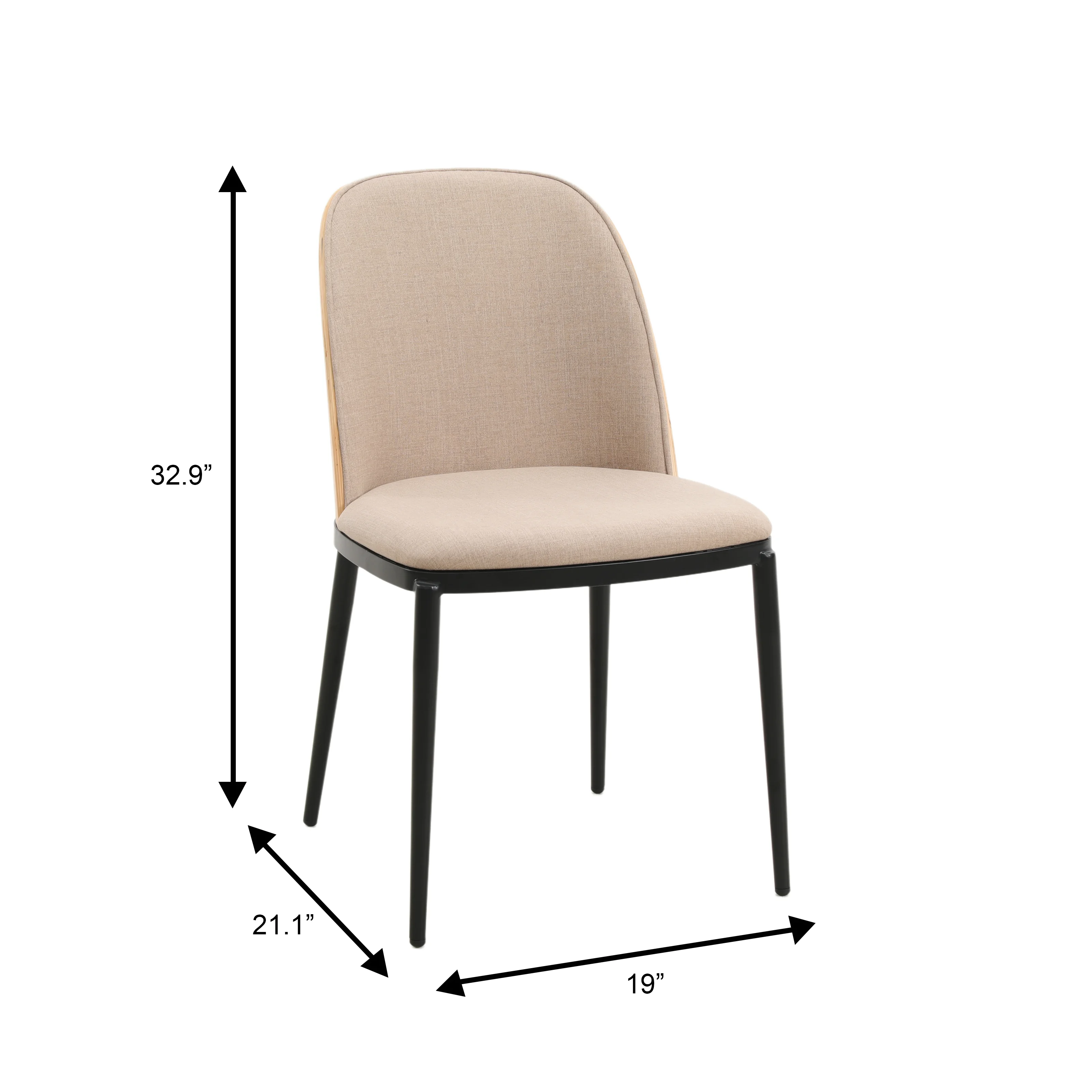 Ravenna 6-Piece Dining Set with 63" Rectangular Dining Table in Natural Wood MDF and 5 Velvet Dining Side Chair in Natural Wood/Brown