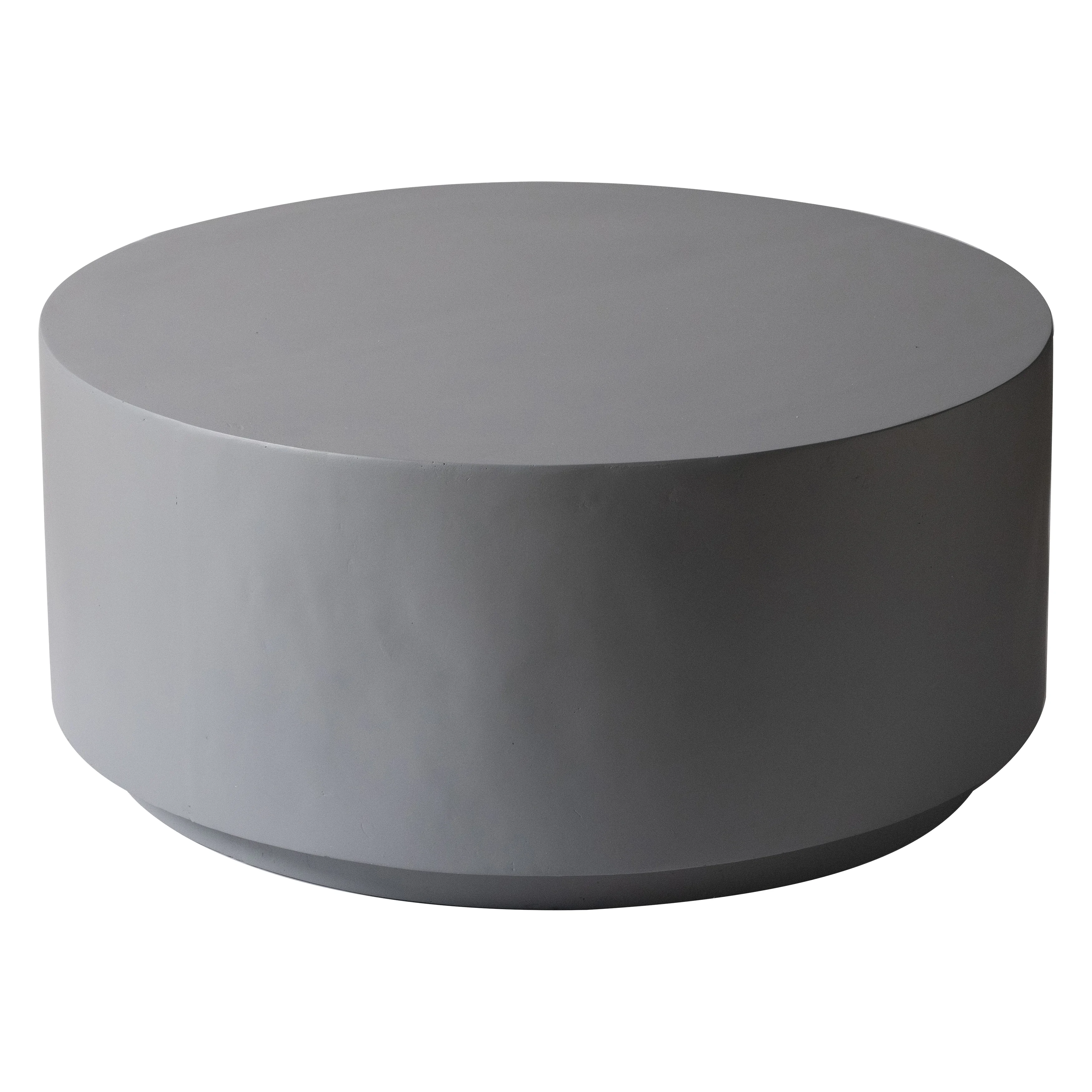 Terra Collection Fiberglass Outdoor Coffee Table In Grey