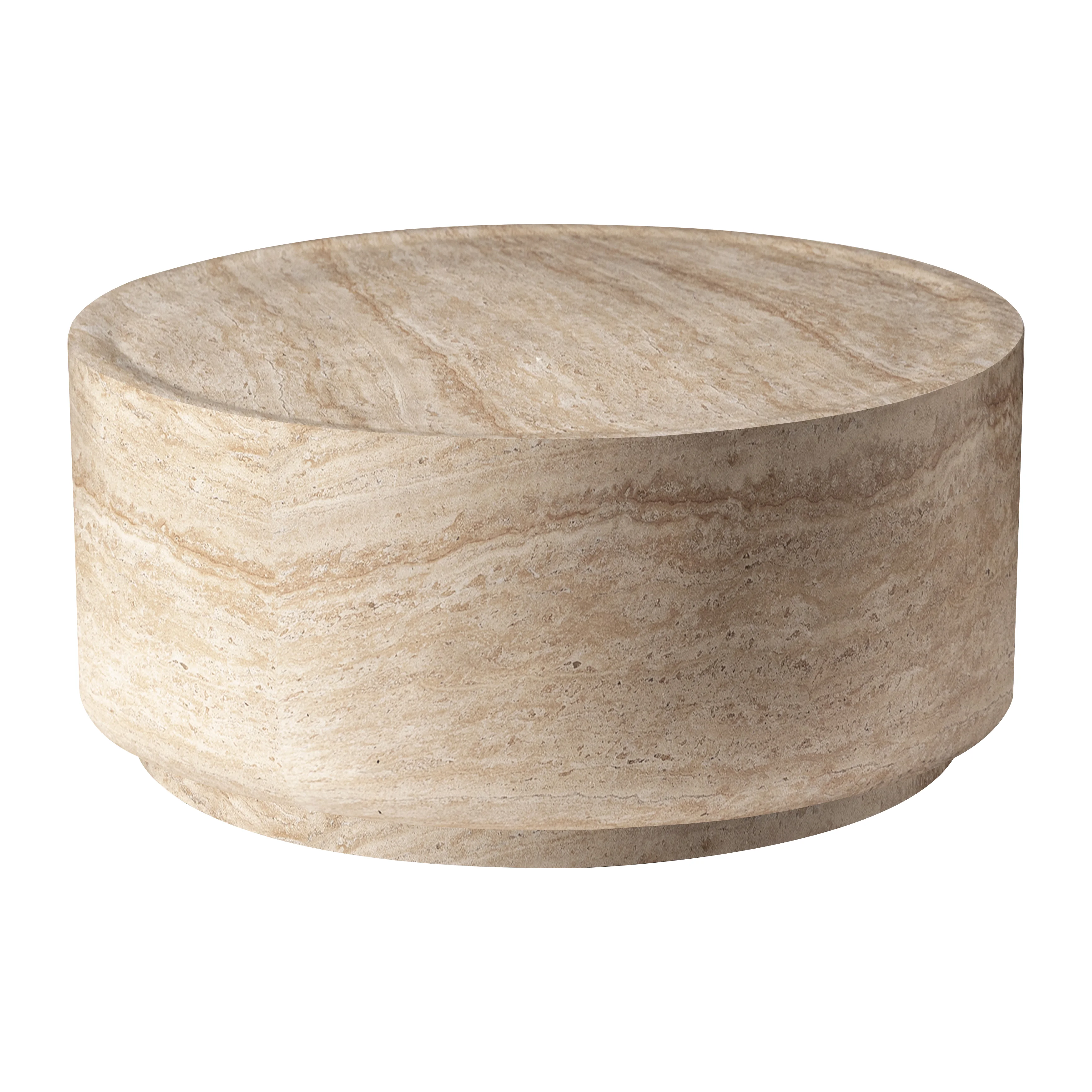 Terra Collection Fiberglass Outdoor Coffee Table In Travertine
