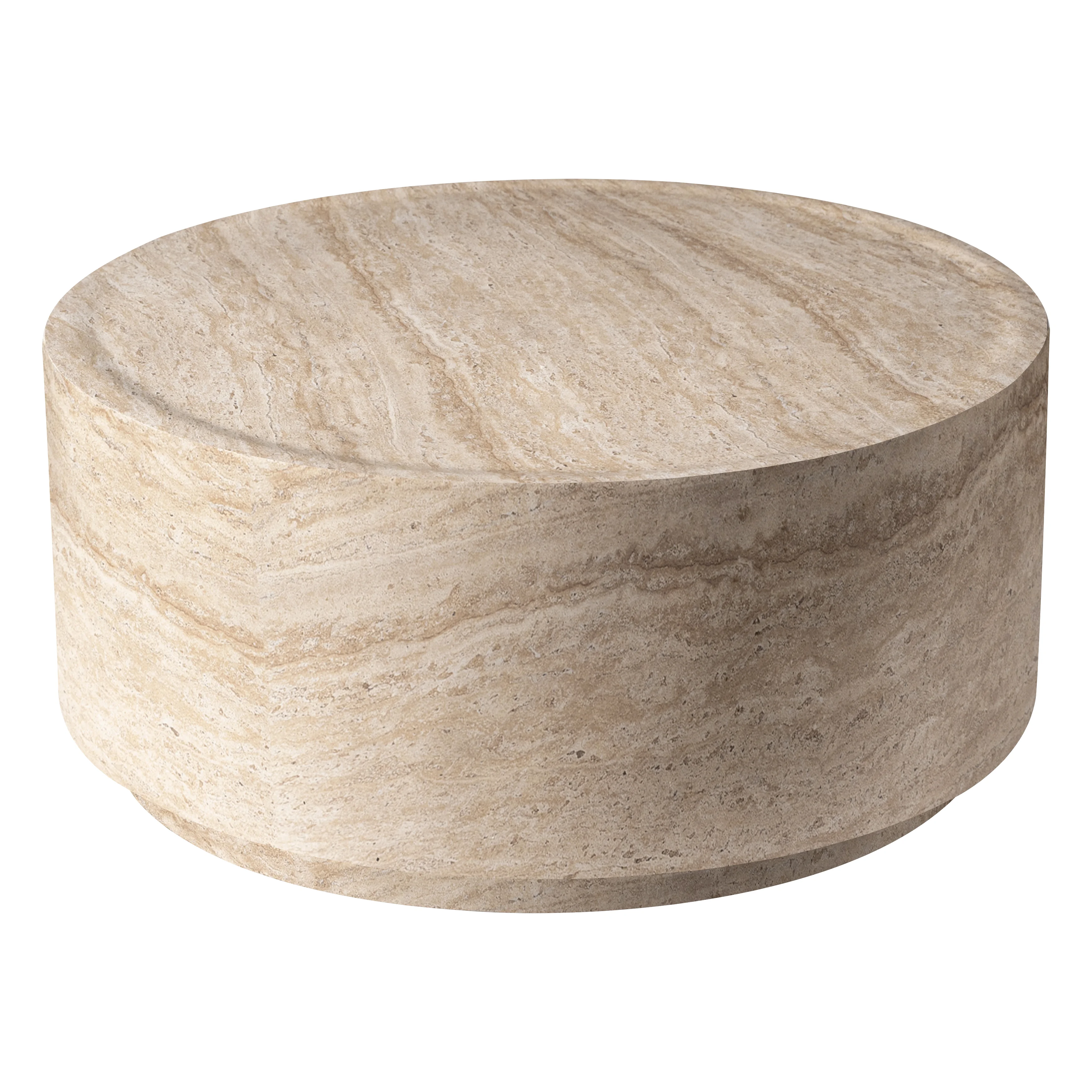 Terra Collection Fiberglass Outdoor Coffee Table In Travertine
