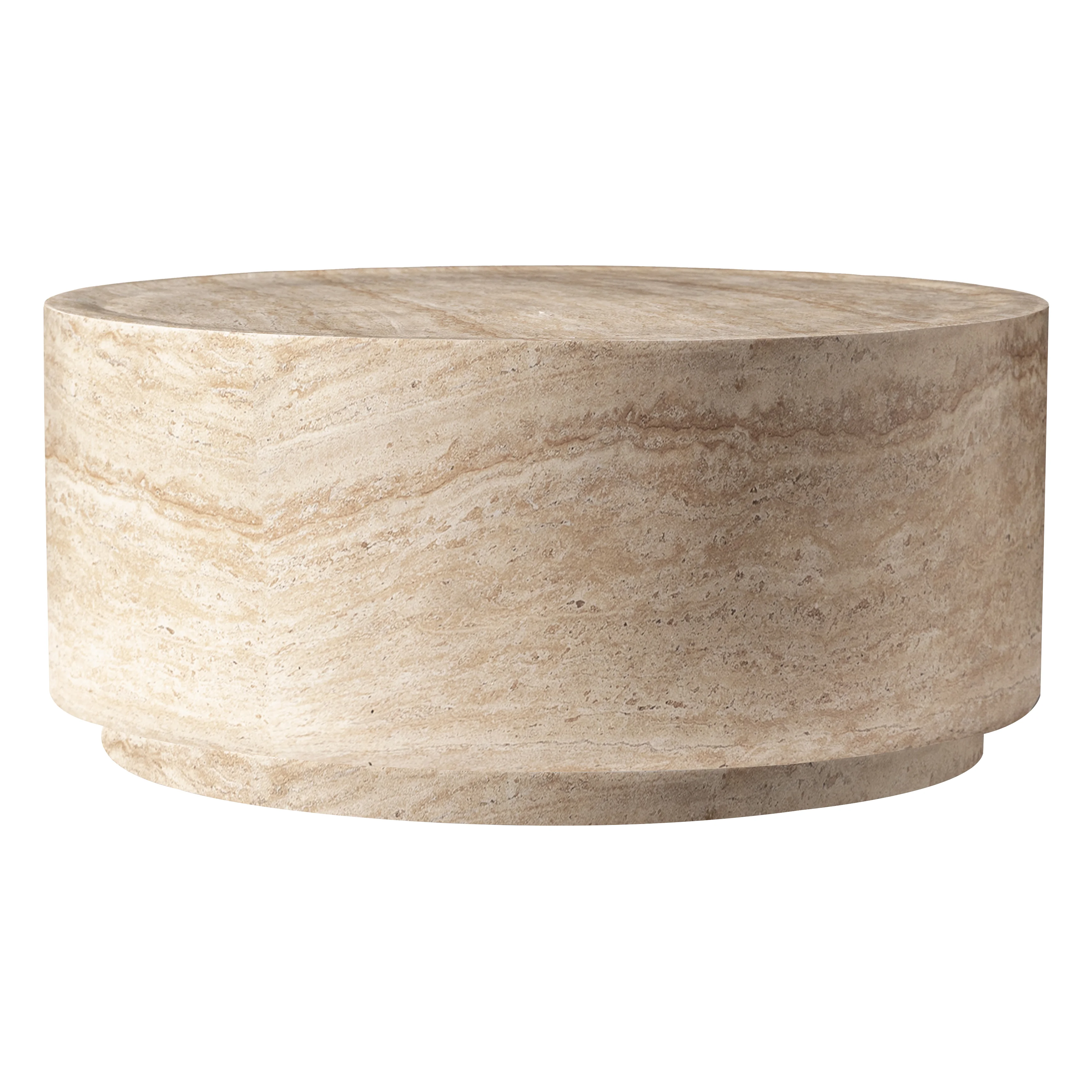 Terra Collection Fiberglass Outdoor Coffee Table In Travertine