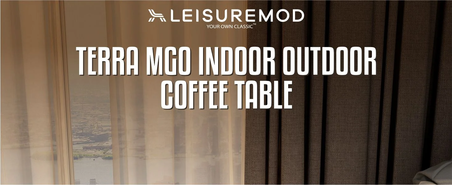 Terra Collection Fiberglass Outdoor Coffee Table In White