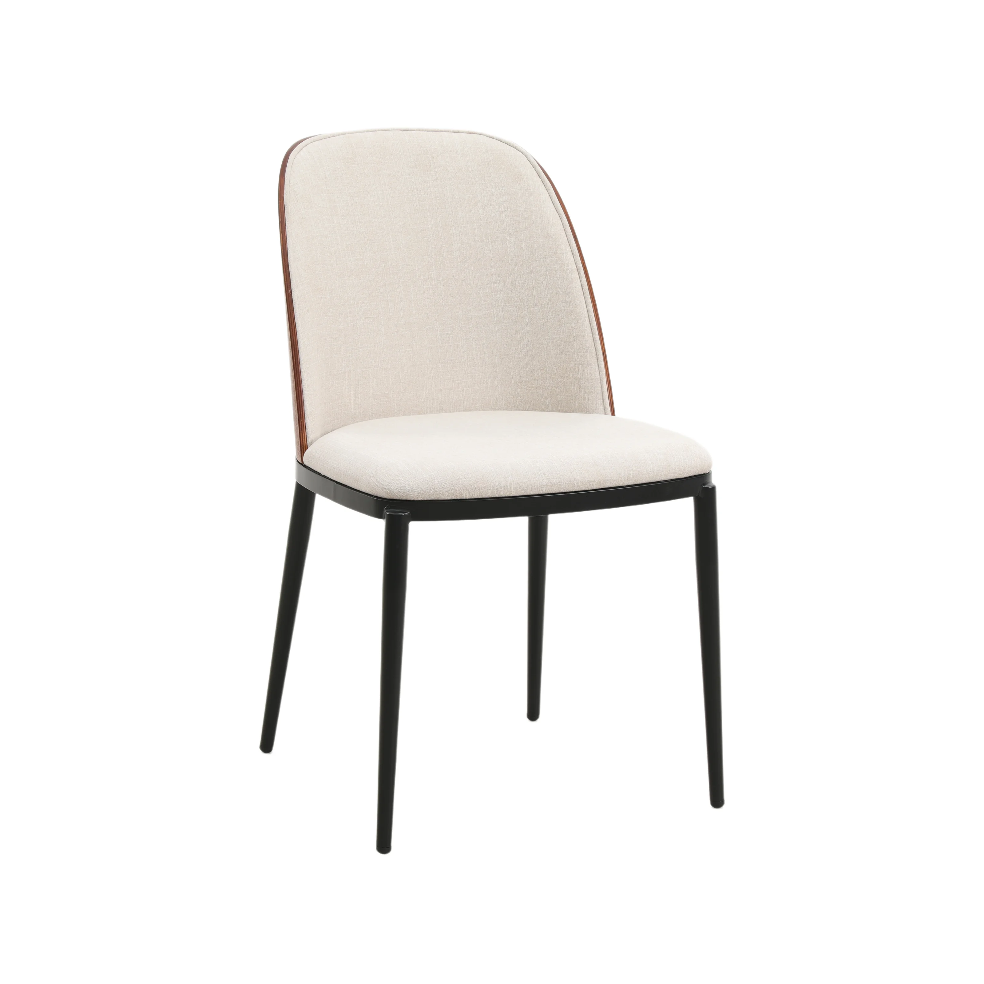 Tule Mid-Century Modern Fabric Dining Side Chair with Powder-Coated Steel Frame for Kitchen and Dining Room