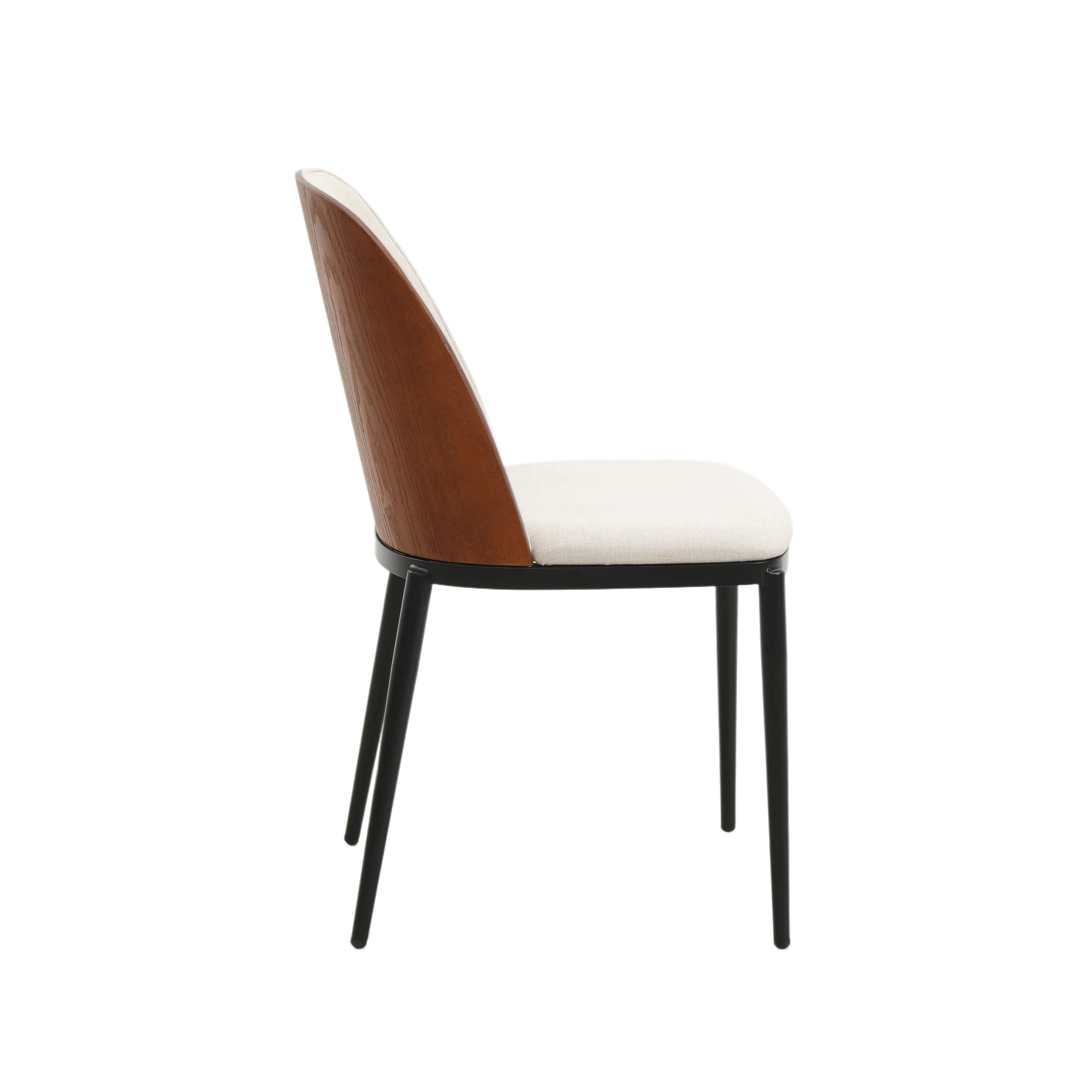 Tule Mid-Century Modern Fabric Dining Side Chair with Powder-Coated Steel Frame for Kitchen and Dining Room