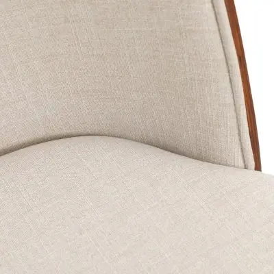 Voren 7-Piece Dining Set with 55" Rectangular Dining Table in Deep Grey Sintered Stone Top and 6 Velvet Dining Side Chair in Walnut/Beige