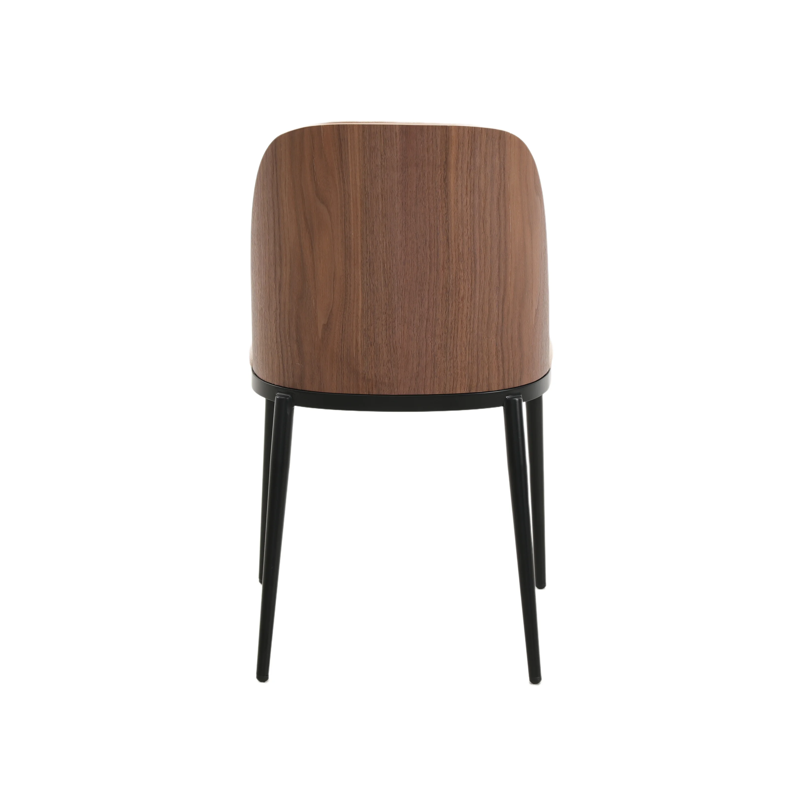 Tule Mid-Century Modern Dining Side Chair with Leather Seat and Powder-Coated Steel Frame for Kitchen and Dining Room