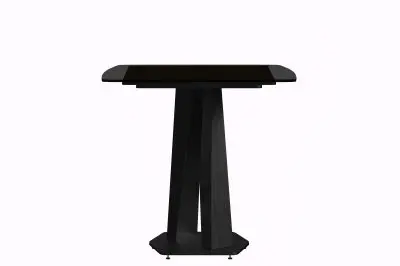 Voren 7-Piece Dining Set with 55" Rectangular Dining Table in Black Glass Top and 6 Leather Dining Side Chair in Walnut/White