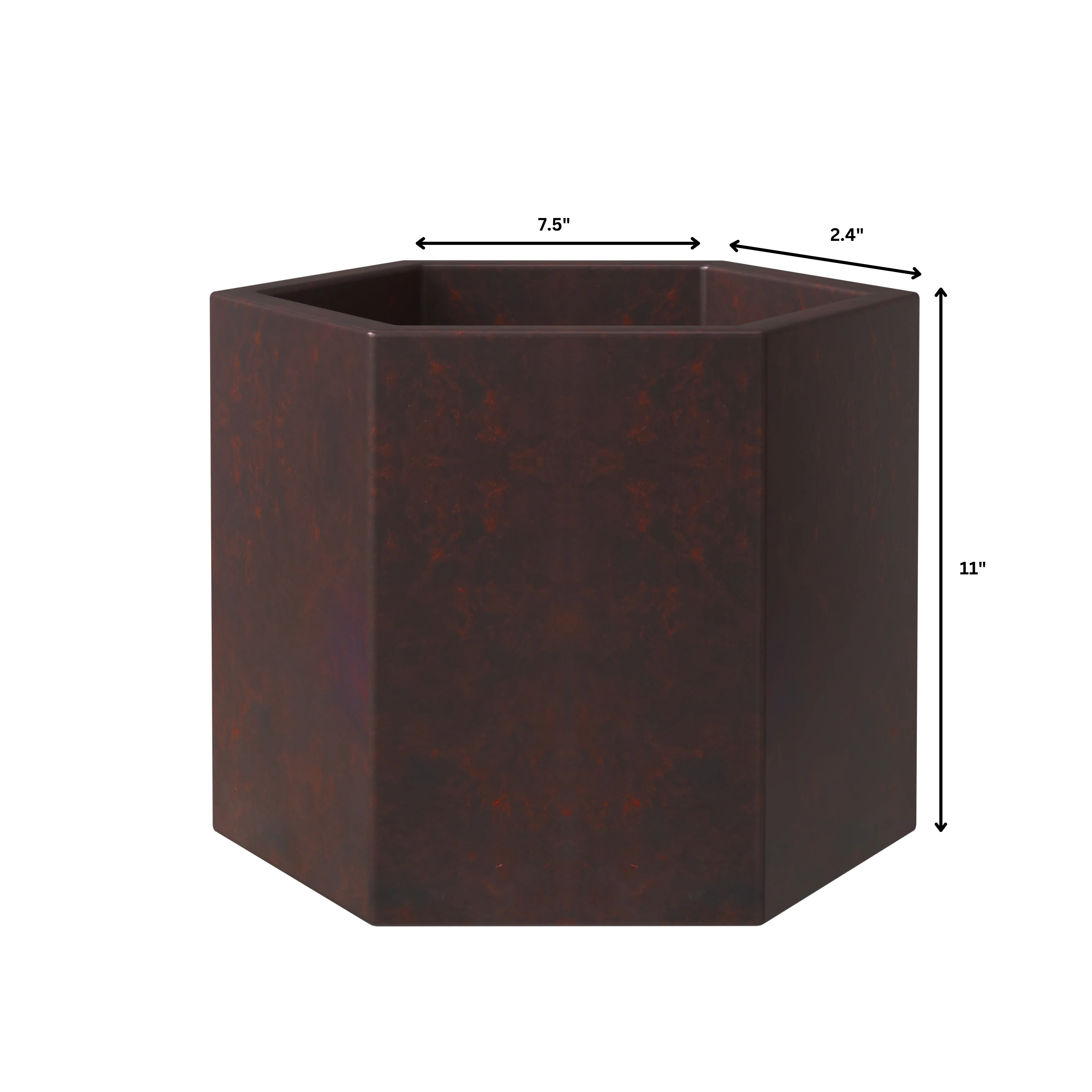 Thicket Series Poly Stone Planter in Brown 11 High